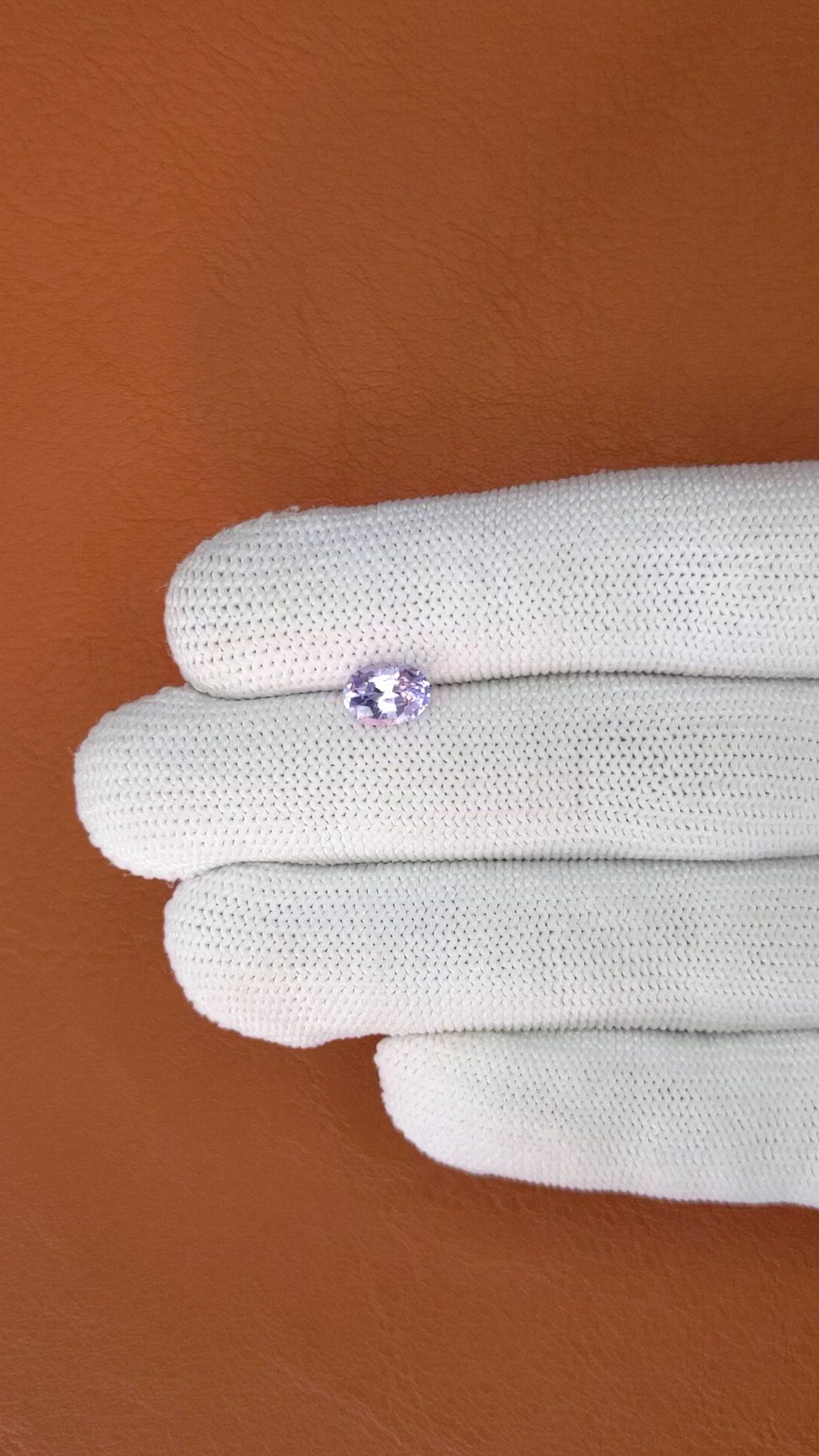 1.28 Ct. Pinkish Purple Spinel from Ceylon (Sri Lanka) Size Video
