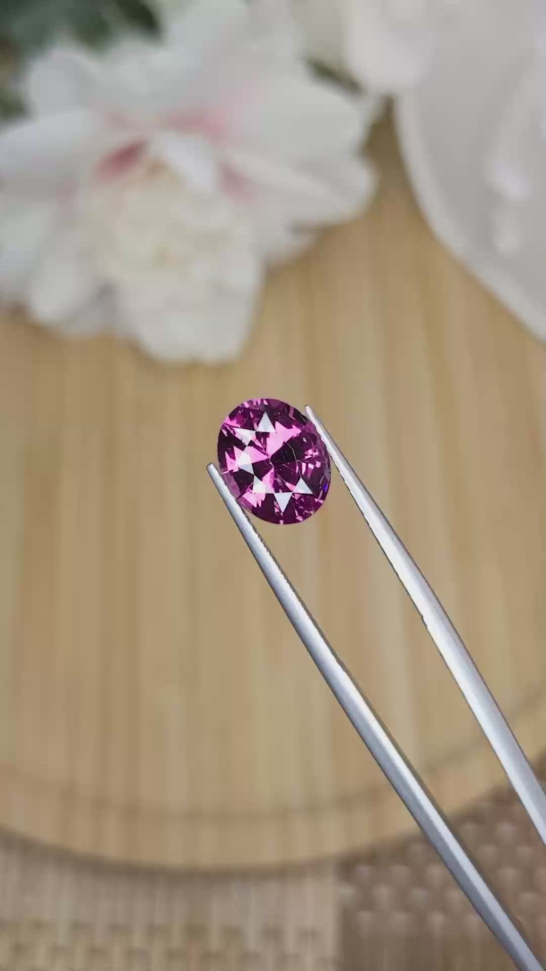 3.58 Ct. Pinkish Purple Garnet from Ceylon (Sri Lanka) Size Video