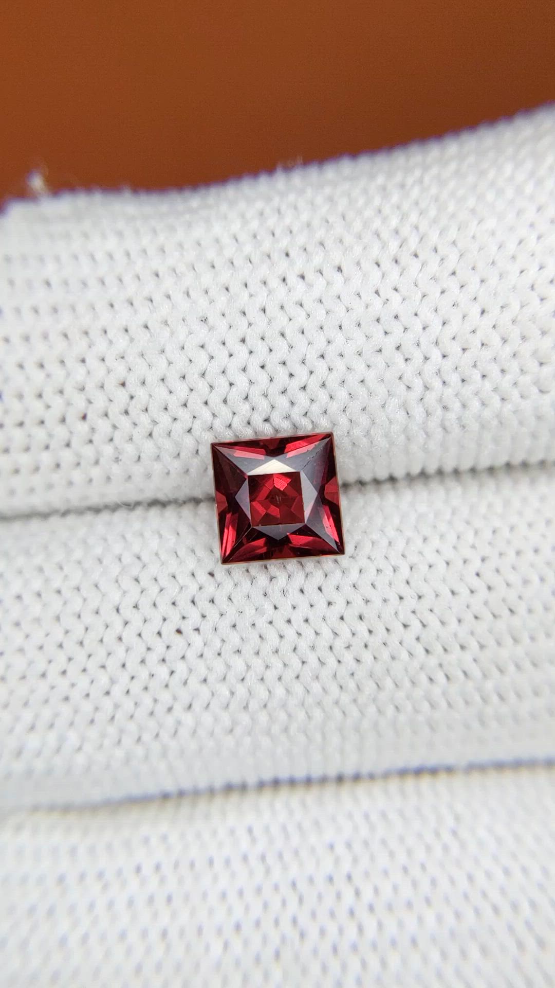 1.60 Ct. Red Garnet from Ceylon (Sri Lanka) Size Video