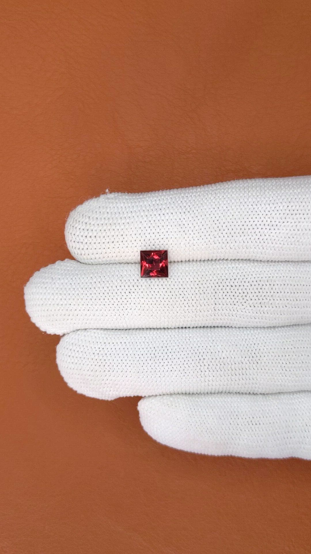 1.60 Ct. Red Garnet from Ceylon (Sri Lanka) Size Video