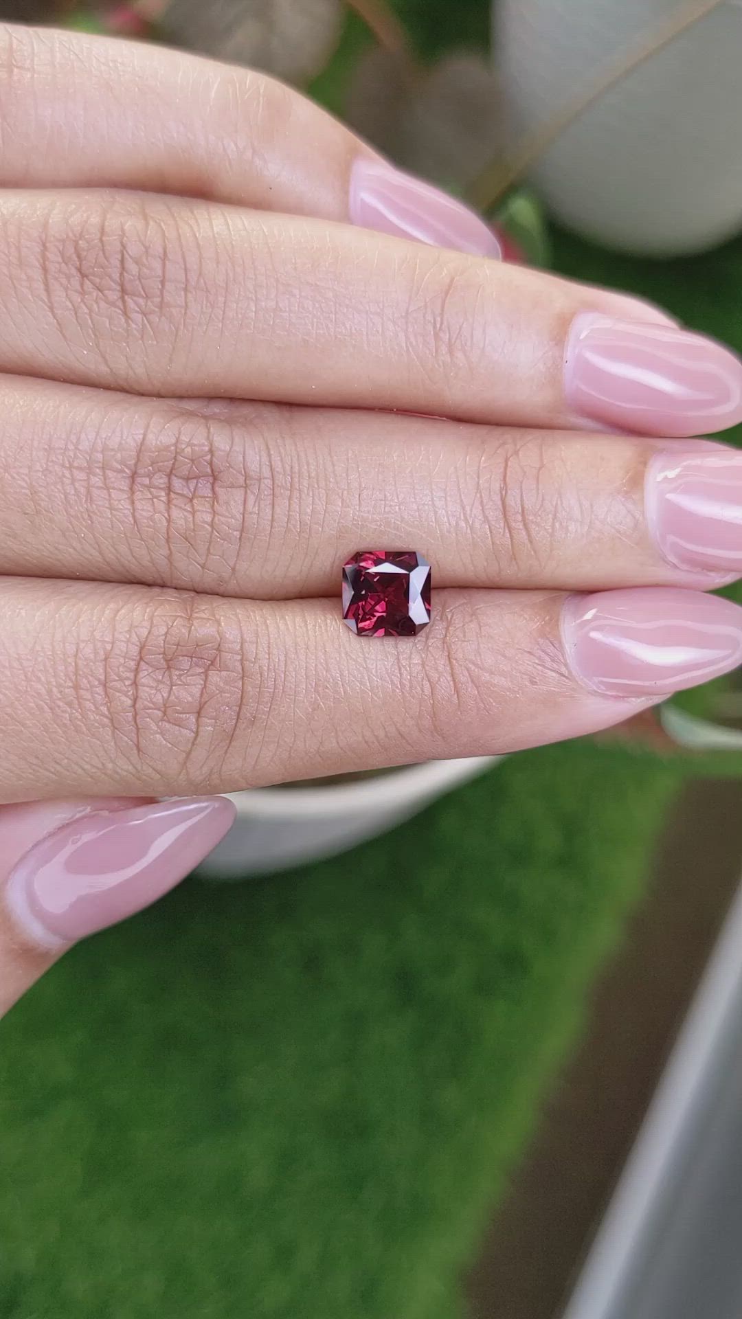 1.52 Ct. Red Garnet from Ceylon (Sri Lanka) Size Video
