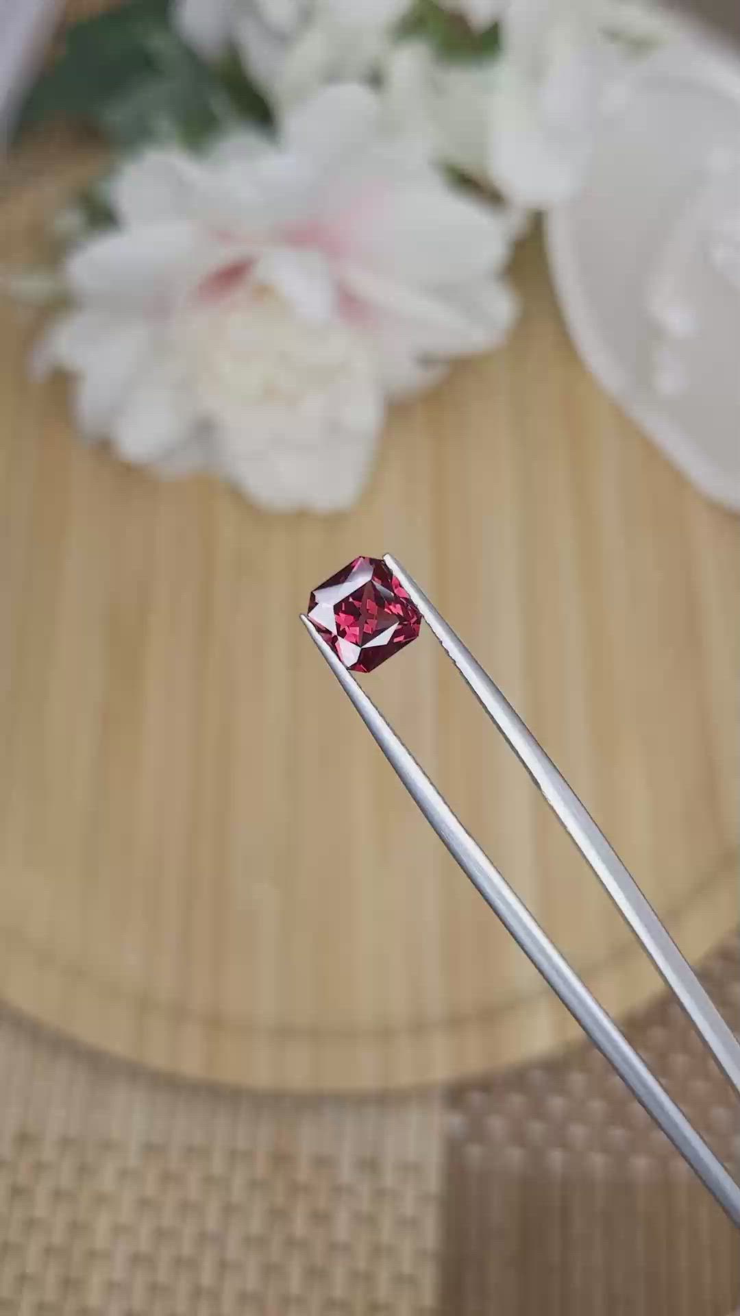 1.52 Ct. Red Garnet from Ceylon (Sri Lanka) Size Video