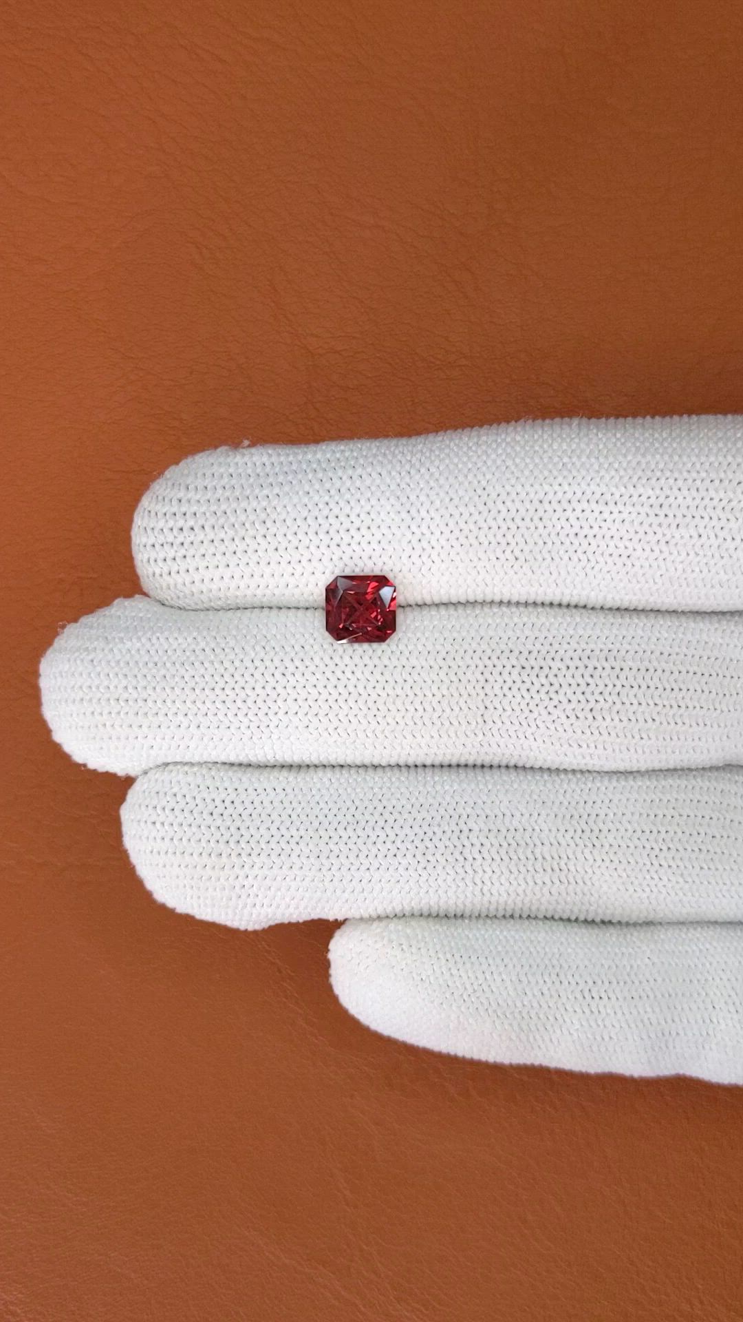 1.52 Ct. Red Garnet from Ceylon (Sri Lanka) Size Video