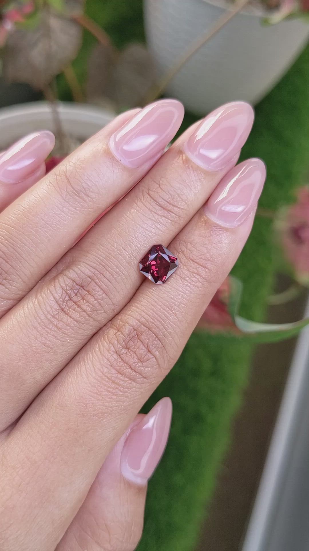 1.52 Ct. Red Garnet from Ceylon (Sri Lanka) Size Video
