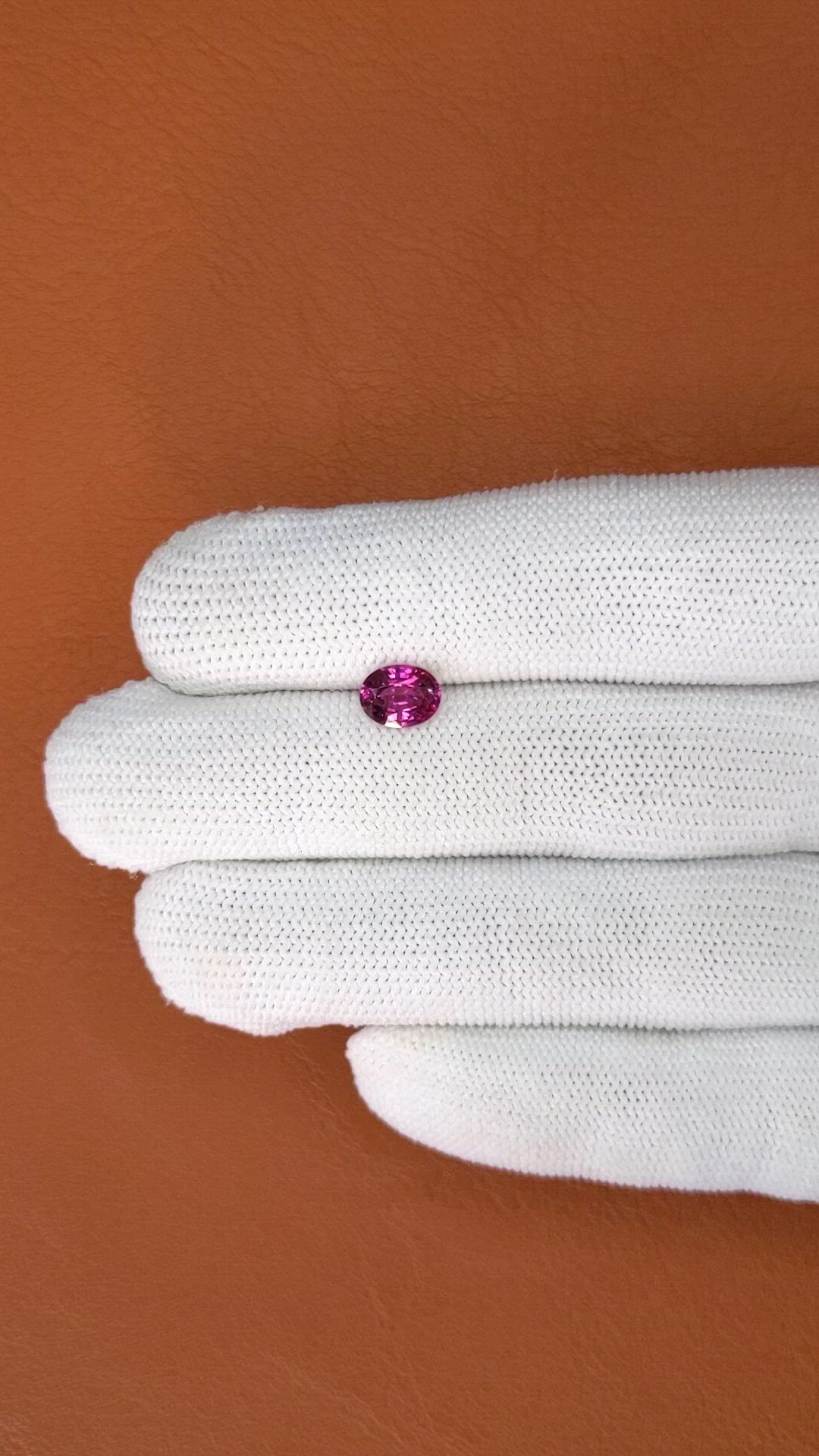 1.19 Ct. Pinkish Purple Garnet from Ceylon (Sri Lanka) Size Video