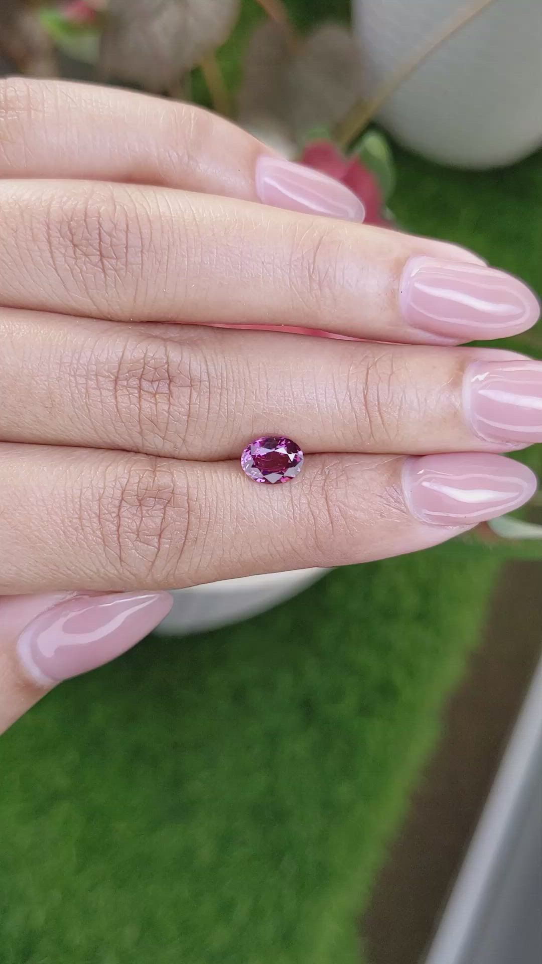 1.19 Ct. Pinkish Purple Garnet from Ceylon (Sri Lanka) Size Video