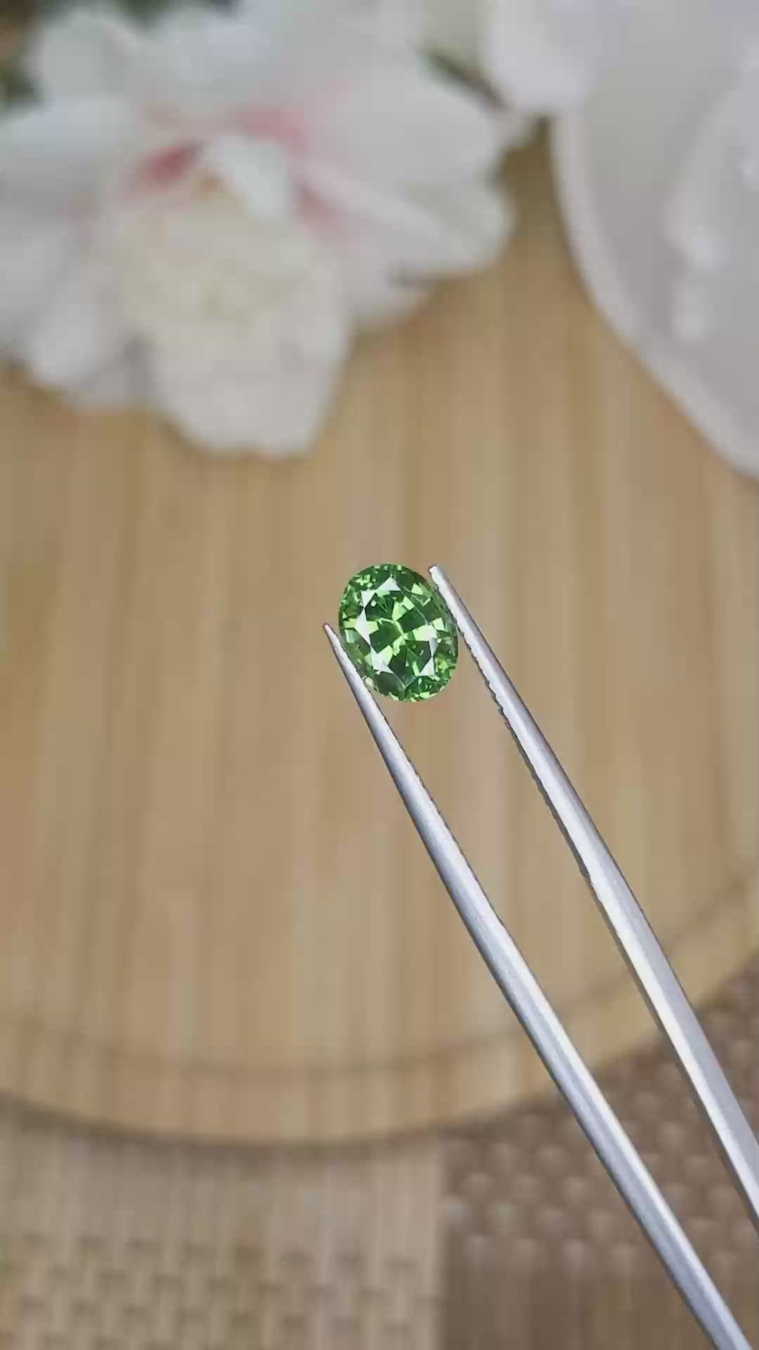 2.24 Ct. Green Zircon from Ceylon (Sri Lanka) Size Video