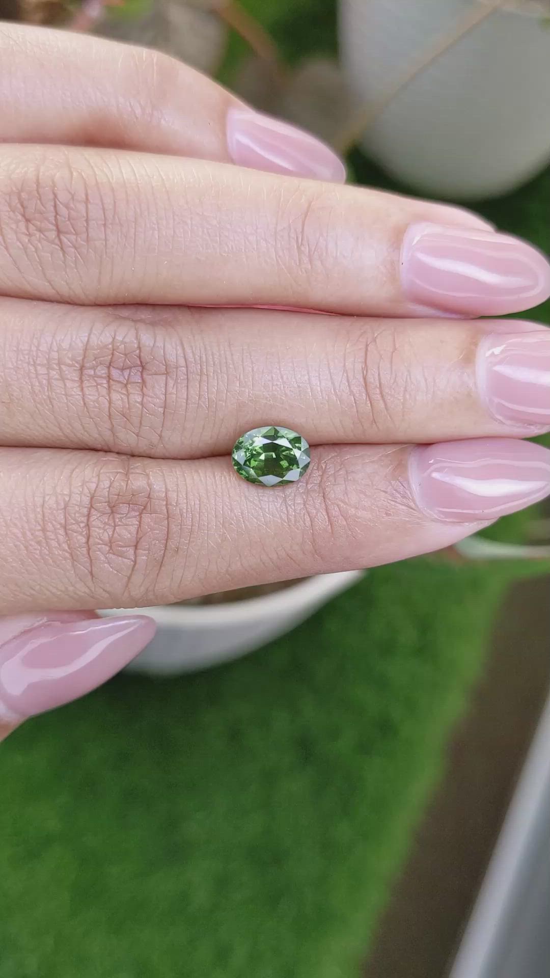 2.24 Ct. Green Zircon from Ceylon (Sri Lanka) Size Video