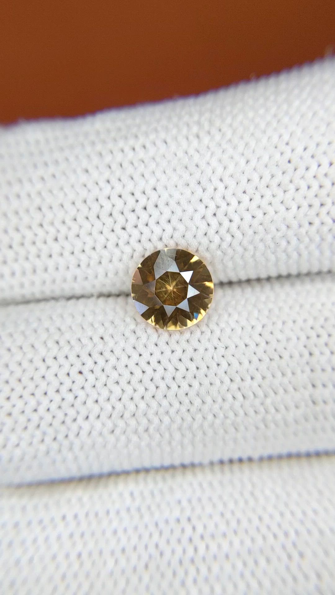 1.79 Ct. Brownish Yellow Zircon from Ceylon (Sri Lanka) Size Video