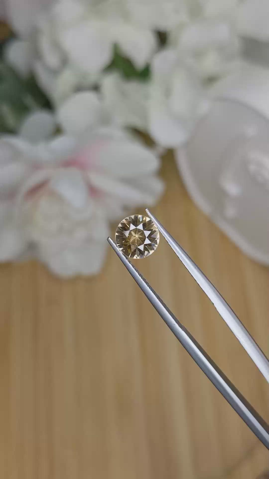 1.79 Ct. Brownish Yellow Zircon from Ceylon (Sri Lanka) Size Video