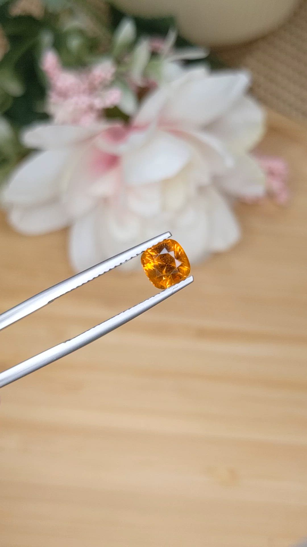 1.22 Ct. Orange Zircon from Ceylon (Sri Lanka) Size Video