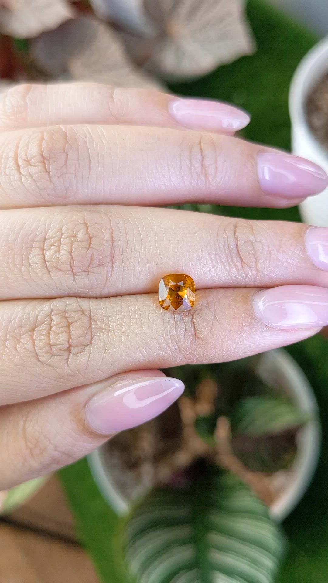 1.22 Ct. Orange Zircon from Ceylon (Sri Lanka) Size Video