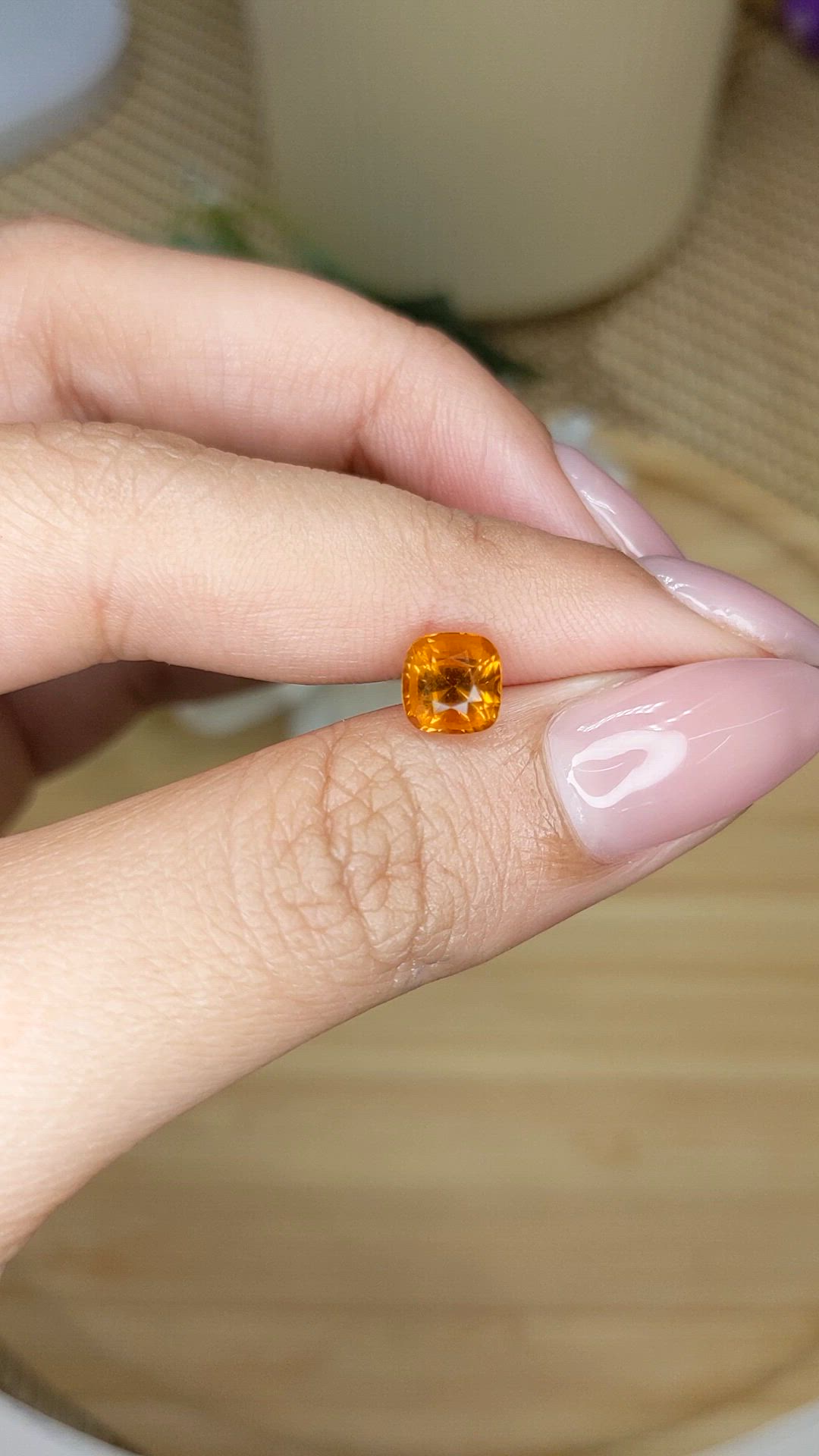 1.22 Ct. Orange Zircon from Ceylon (Sri Lanka) Size Video