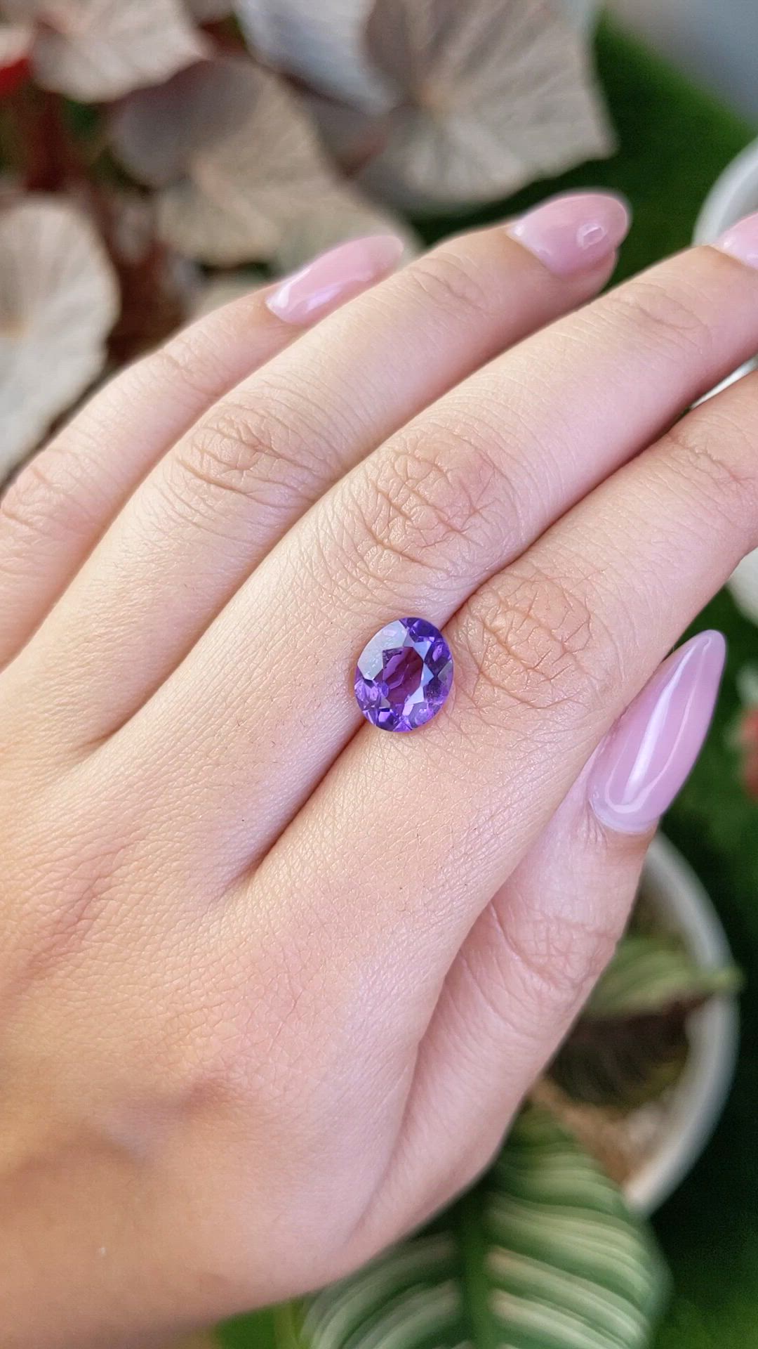 2.43 Ct. Purple Amethyst from Ceylon (Sri Lanka) Size Video