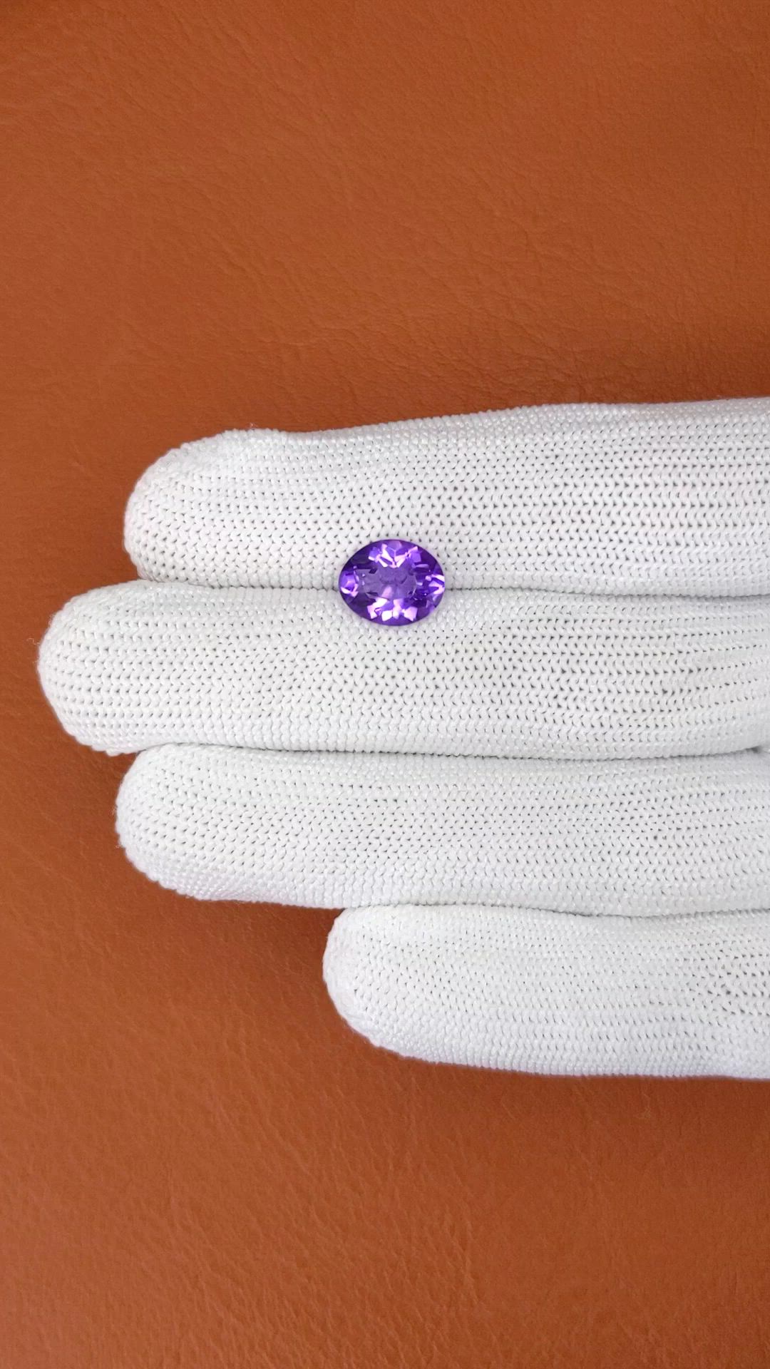 2.43 Ct. Purple Amethyst from Ceylon (Sri Lanka) Size Video