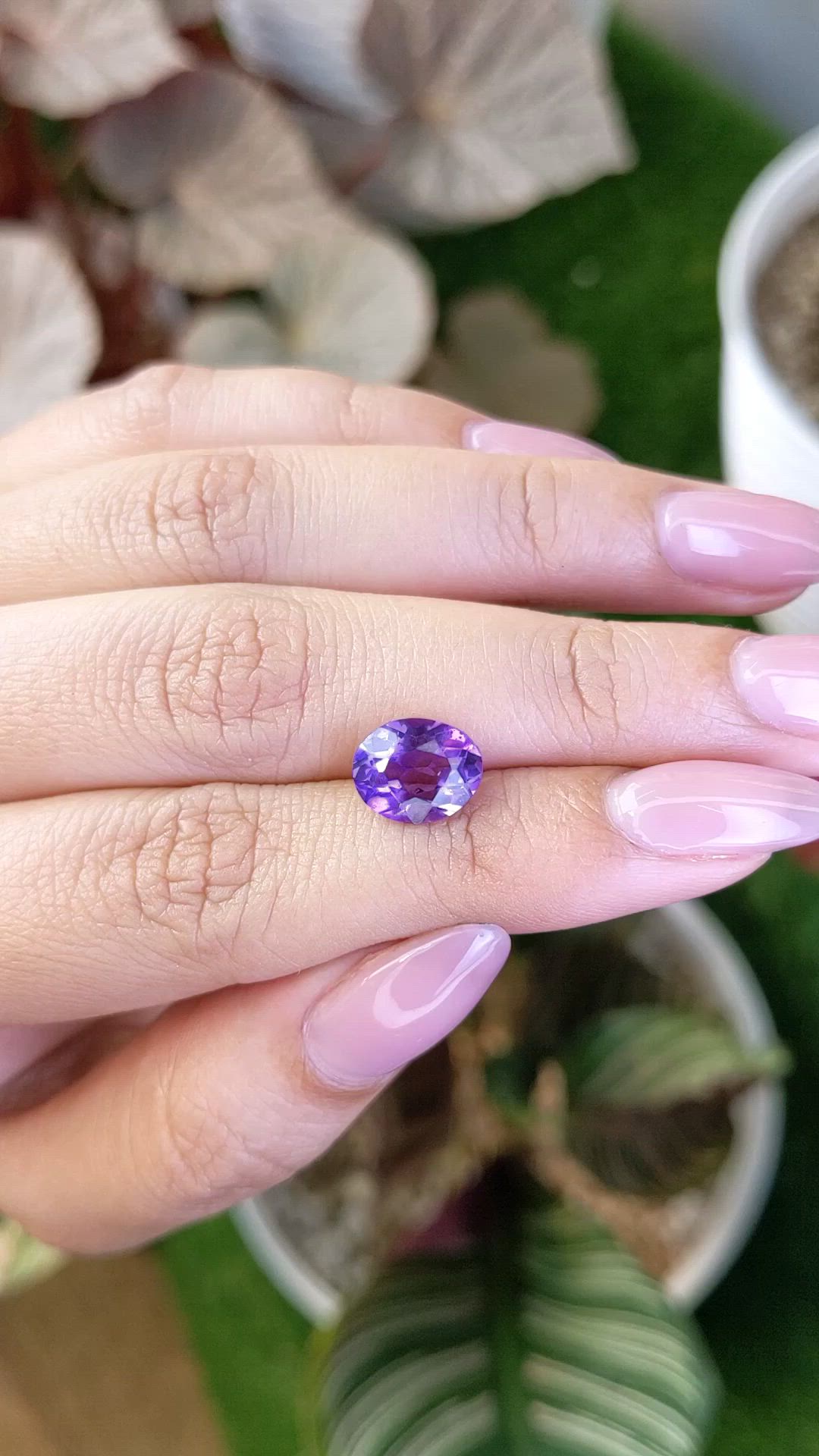 2.43 Ct. Purple Amethyst from Ceylon (Sri Lanka) Size Video