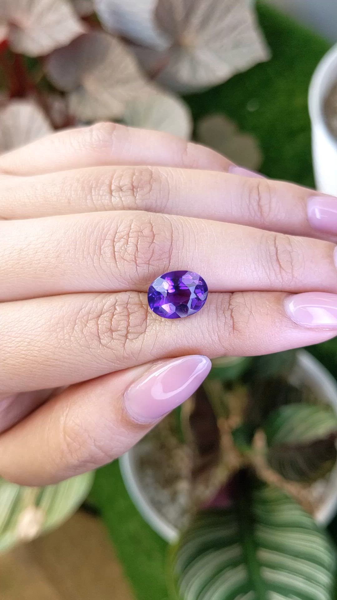 4.04 Ct. Purple Amethyst from Ceylon (Sri Lanka) Size Video