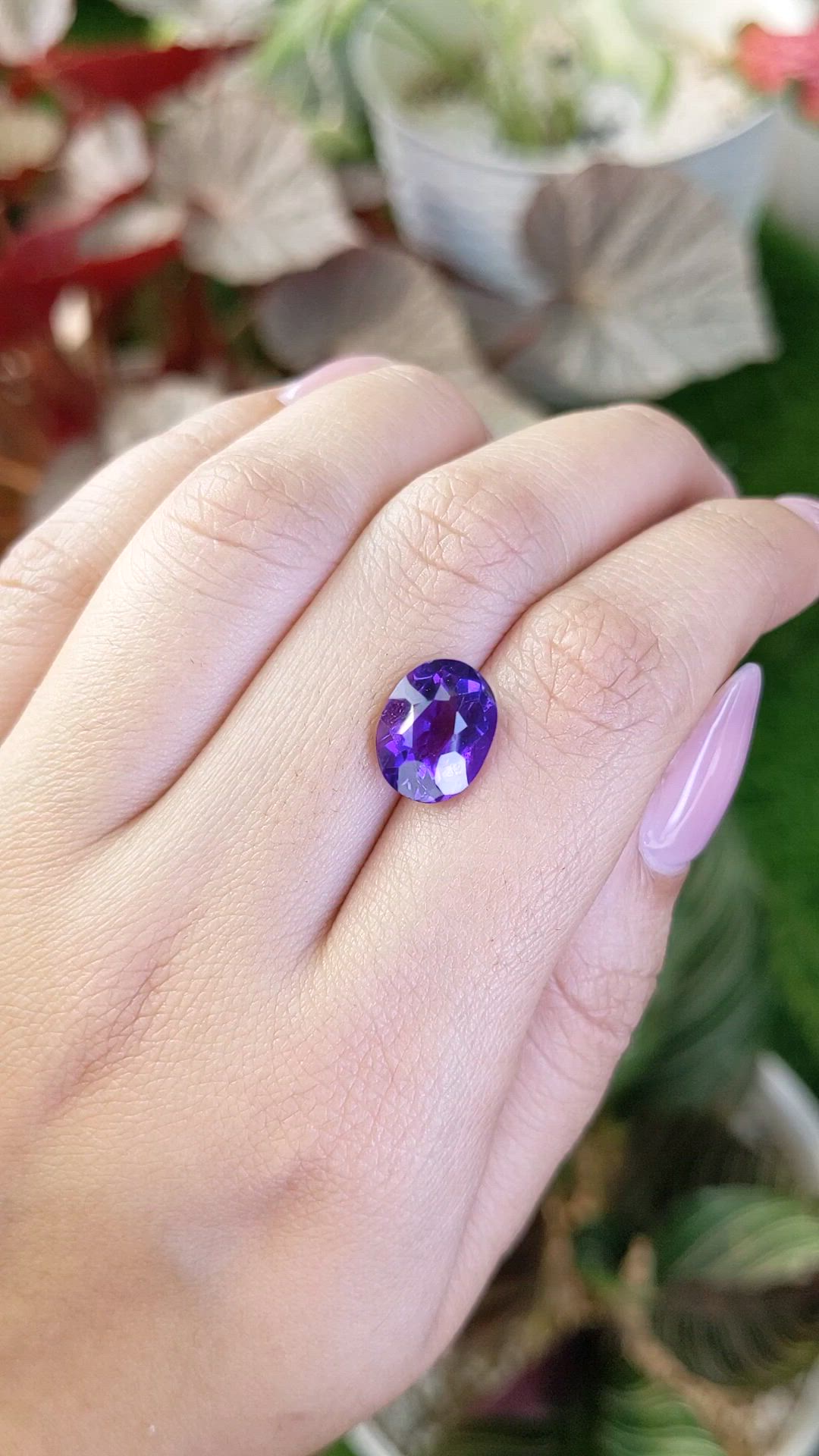 4.04 Ct. Purple Amethyst from Ceylon (Sri Lanka) Size Video