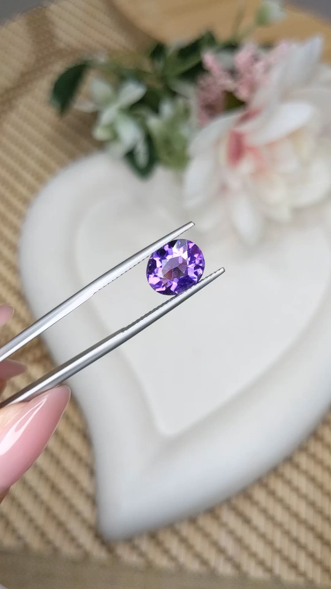 2.50 Ct. Purple Amethyst from Ceylon (Sri Lanka) Size Video