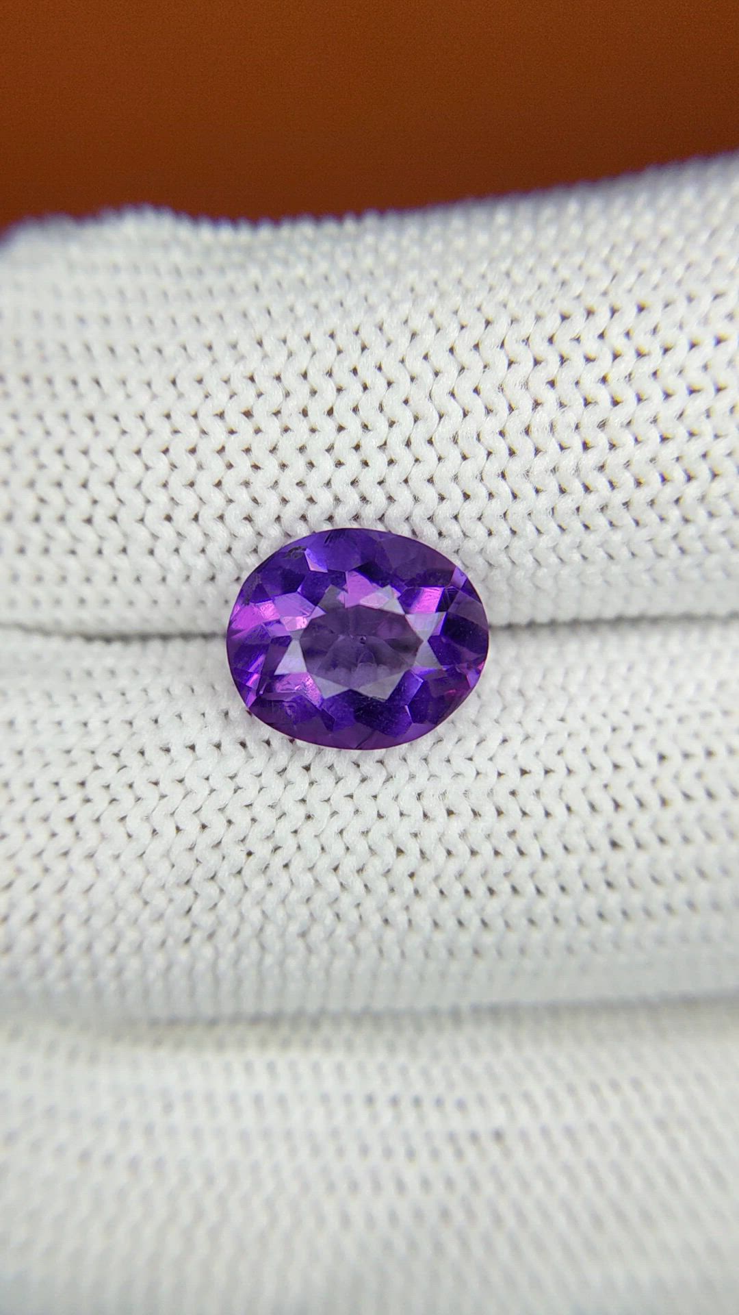 2.50 Ct. Purple Amethyst from Ceylon (Sri Lanka) Size Video