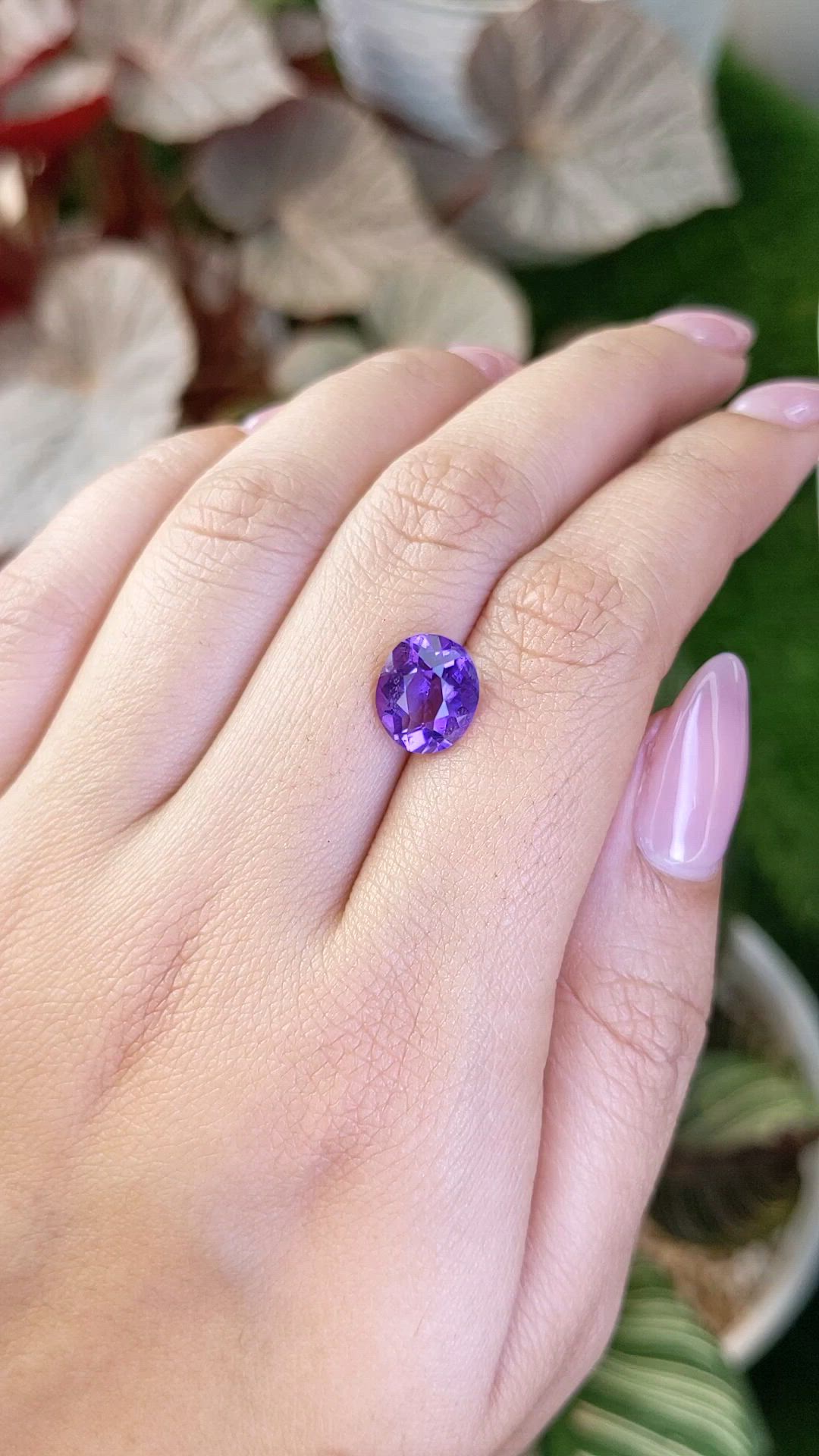 2.50 Ct. Purple Amethyst from Ceylon (Sri Lanka) Size Video