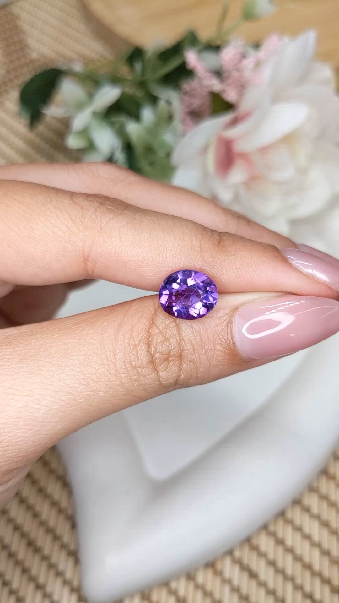 2.50 Ct. Purple Amethyst from Ceylon (Sri Lanka) Size Video