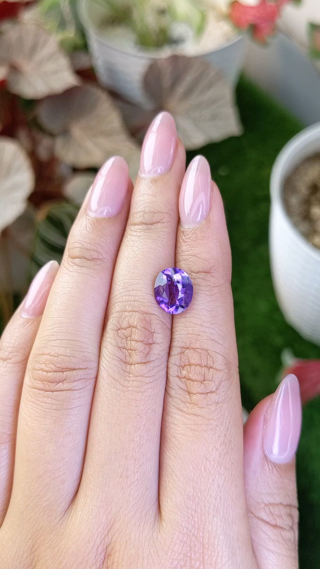 2.50 Ct. Purple Amethyst from Ceylon (Sri Lanka) Size Video