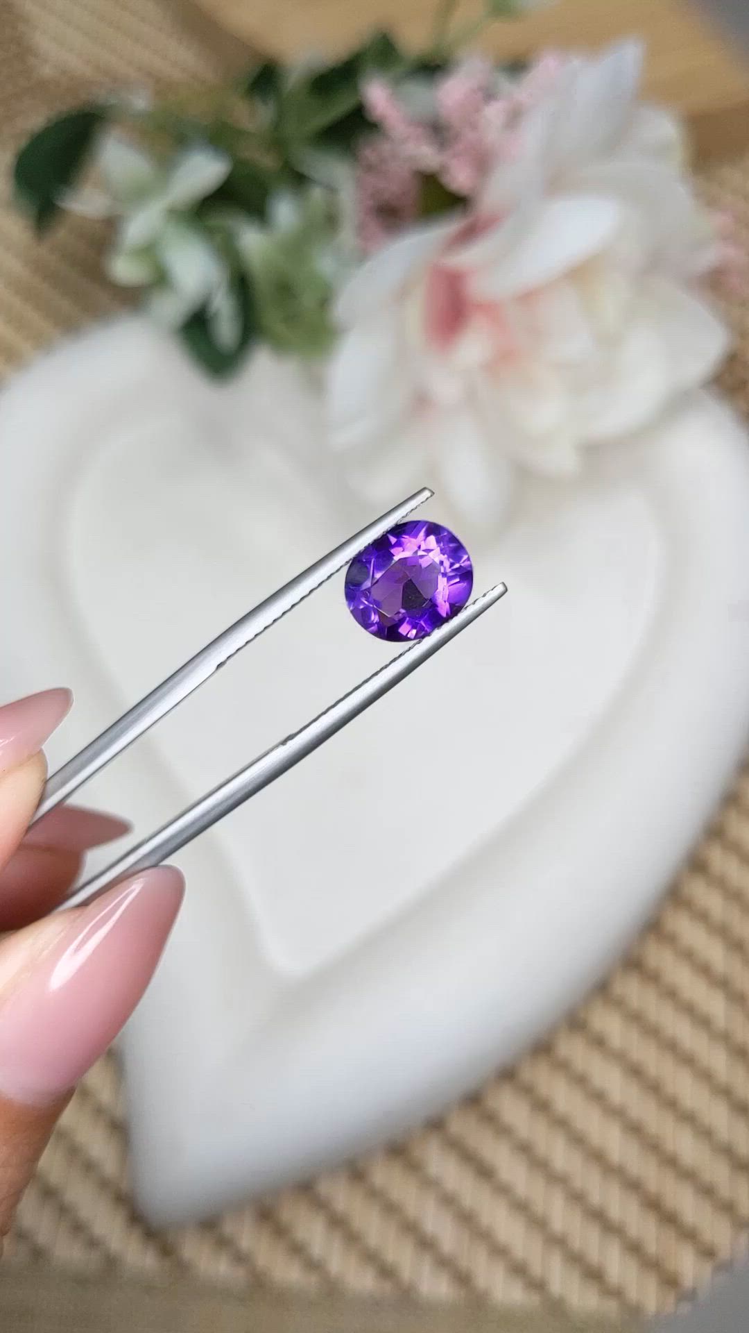 2.18 Ct. Purple Amethyst from Ceylon (Sri Lanka) Size Video