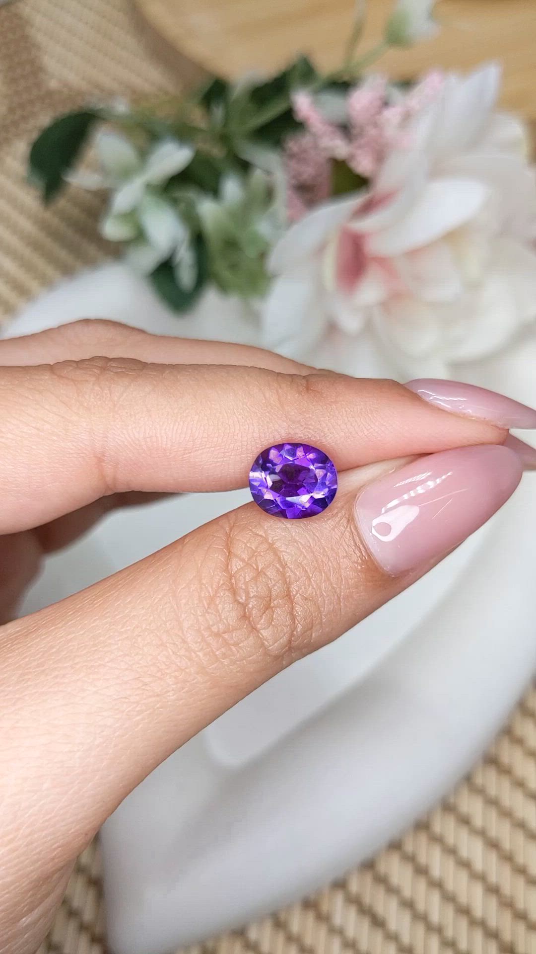 2.18 Ct. Purple Amethyst from Ceylon (Sri Lanka) Size Video