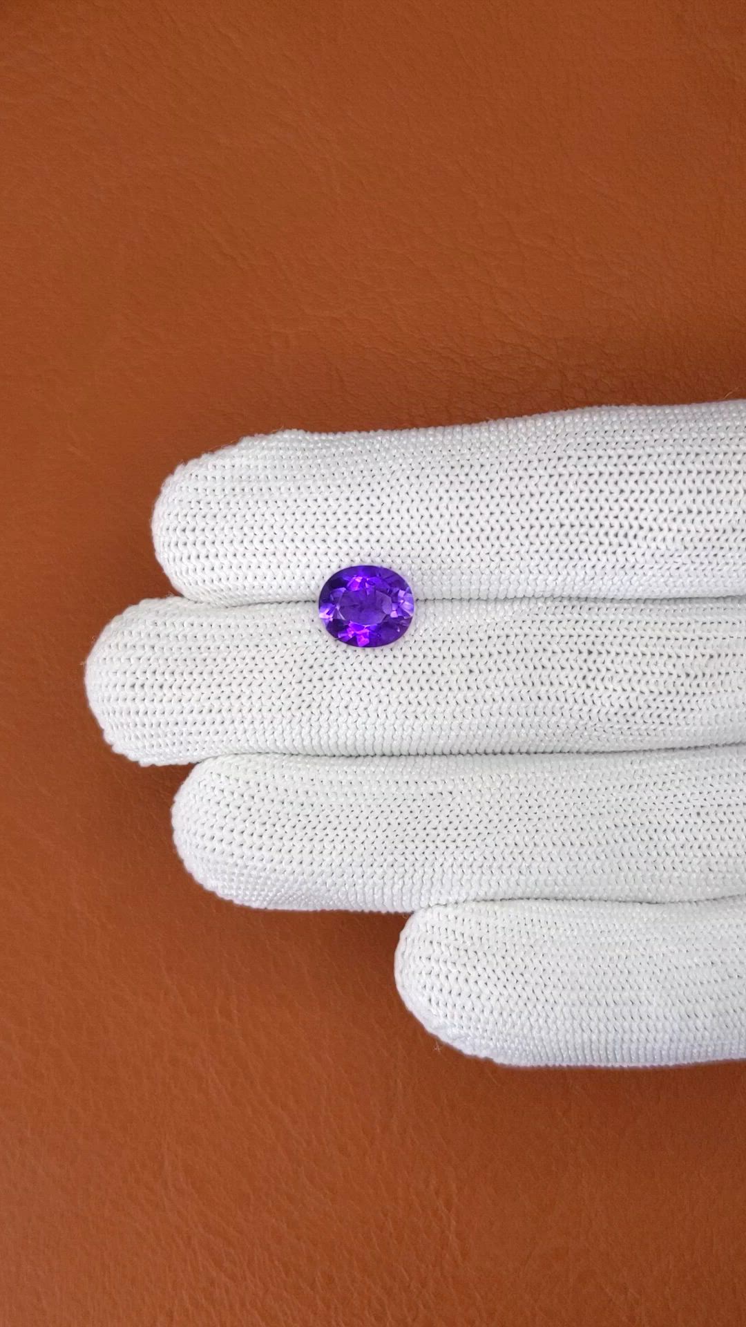 2.18 Ct. Purple Amethyst from Ceylon (Sri Lanka) Size Video