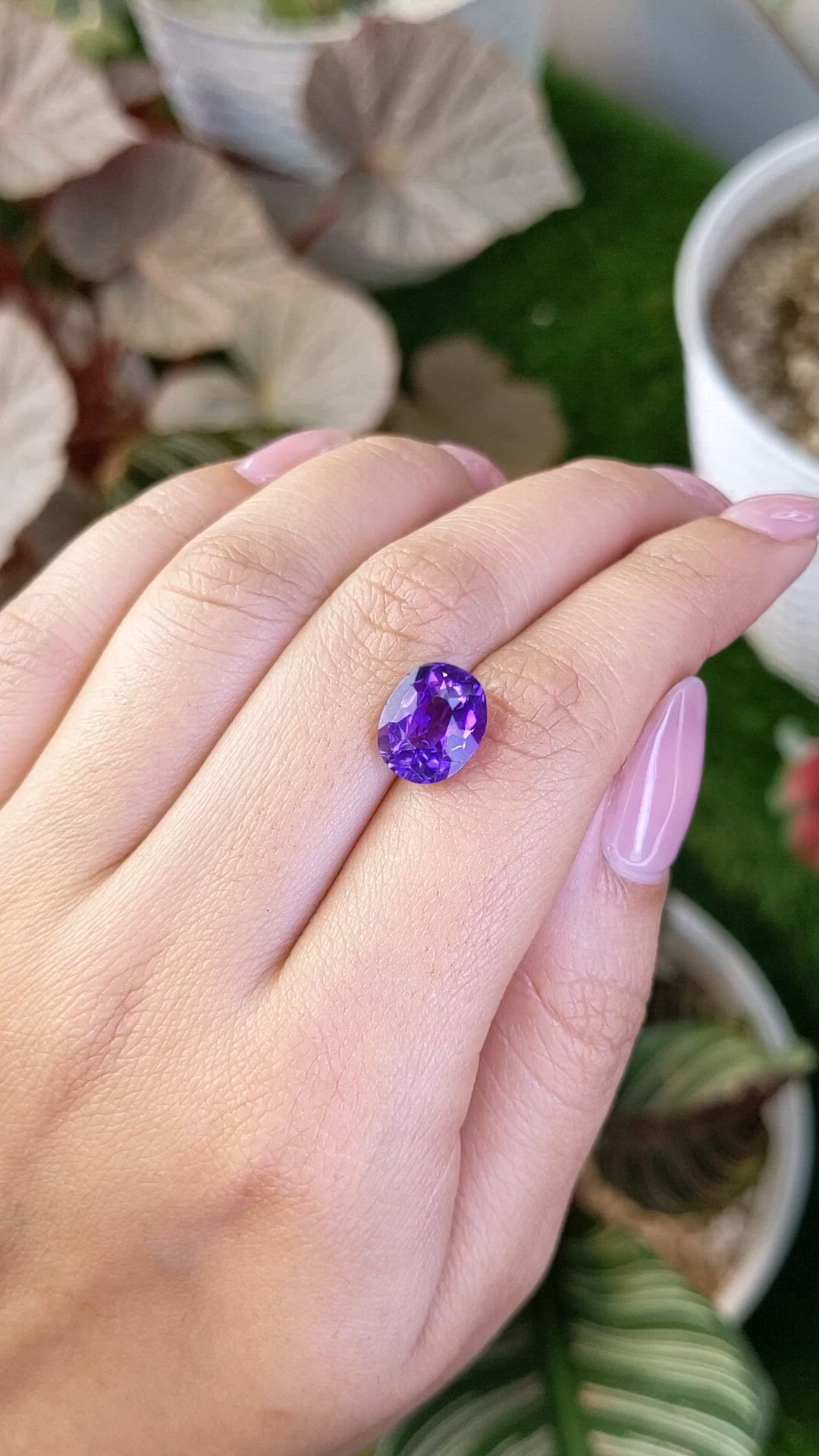 3.65 Ct. Purple Amethyst from Ceylon (Sri Lanka) Size Video