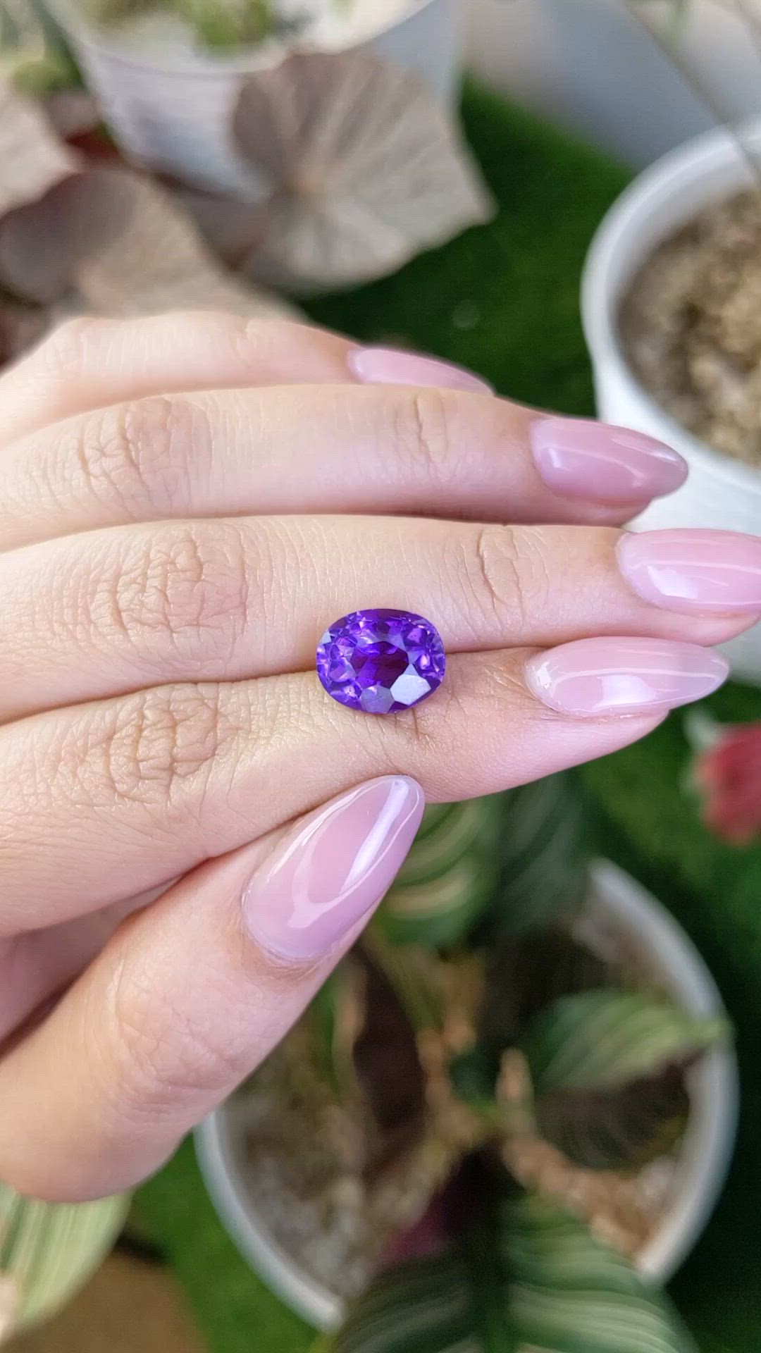 3.65 Ct. Purple Amethyst from Ceylon (Sri Lanka) Size Video