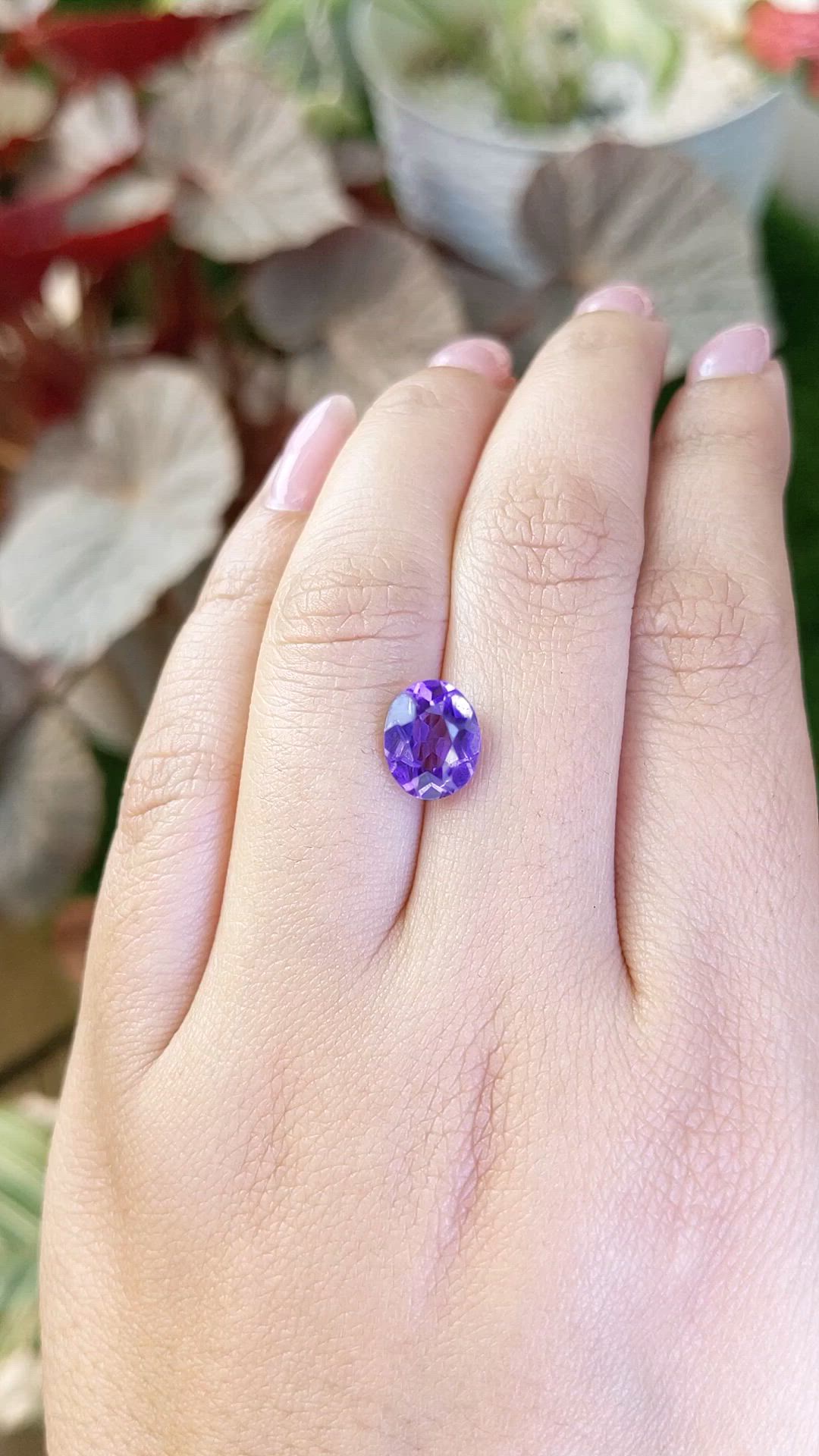 2.14 Ct. Purple Amethyst from Ceylon (Sri Lanka) Size Video