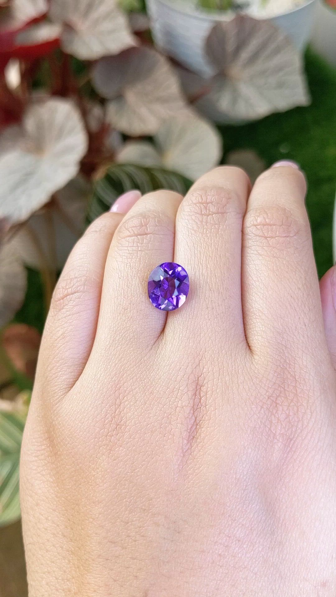3.47 Ct. Purple Amethyst from Ceylon (Sri Lanka) Size Video