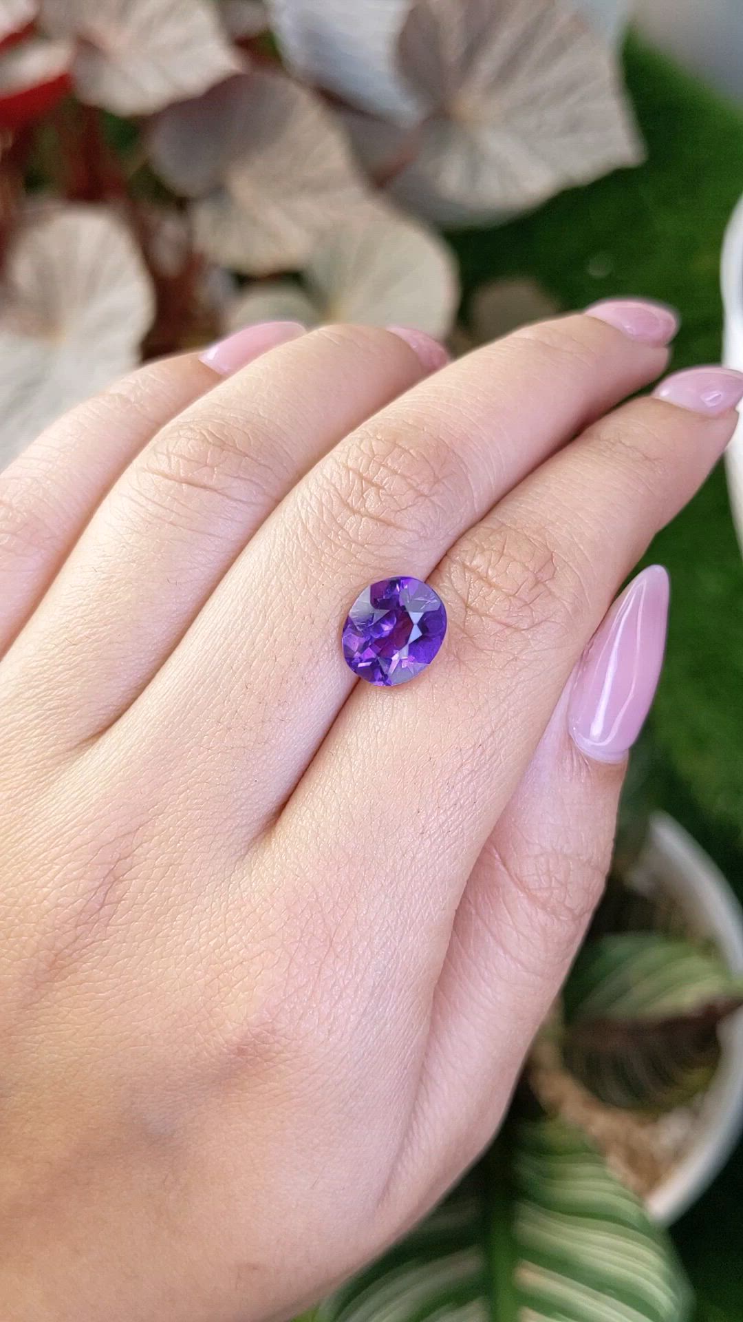 3.47 Ct. Purple Amethyst from Ceylon (Sri Lanka) Size Video