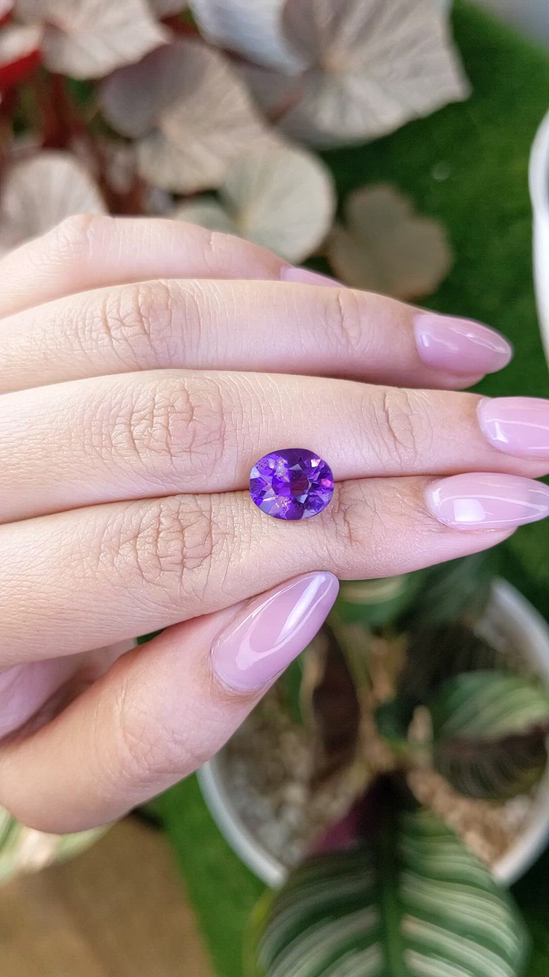 3.47 Ct. Purple Amethyst from Ceylon (Sri Lanka) Size Video