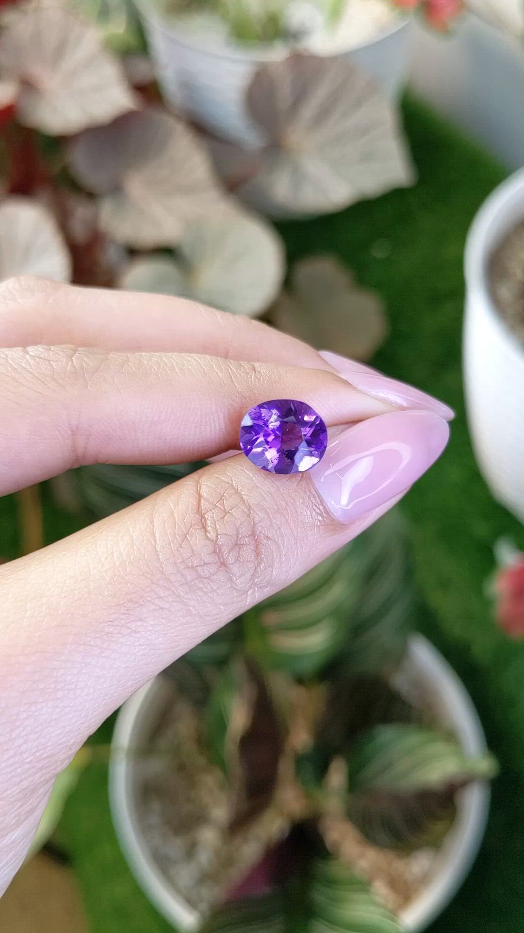 3.47 Ct. Purple Amethyst from Ceylon (Sri Lanka) Size Video