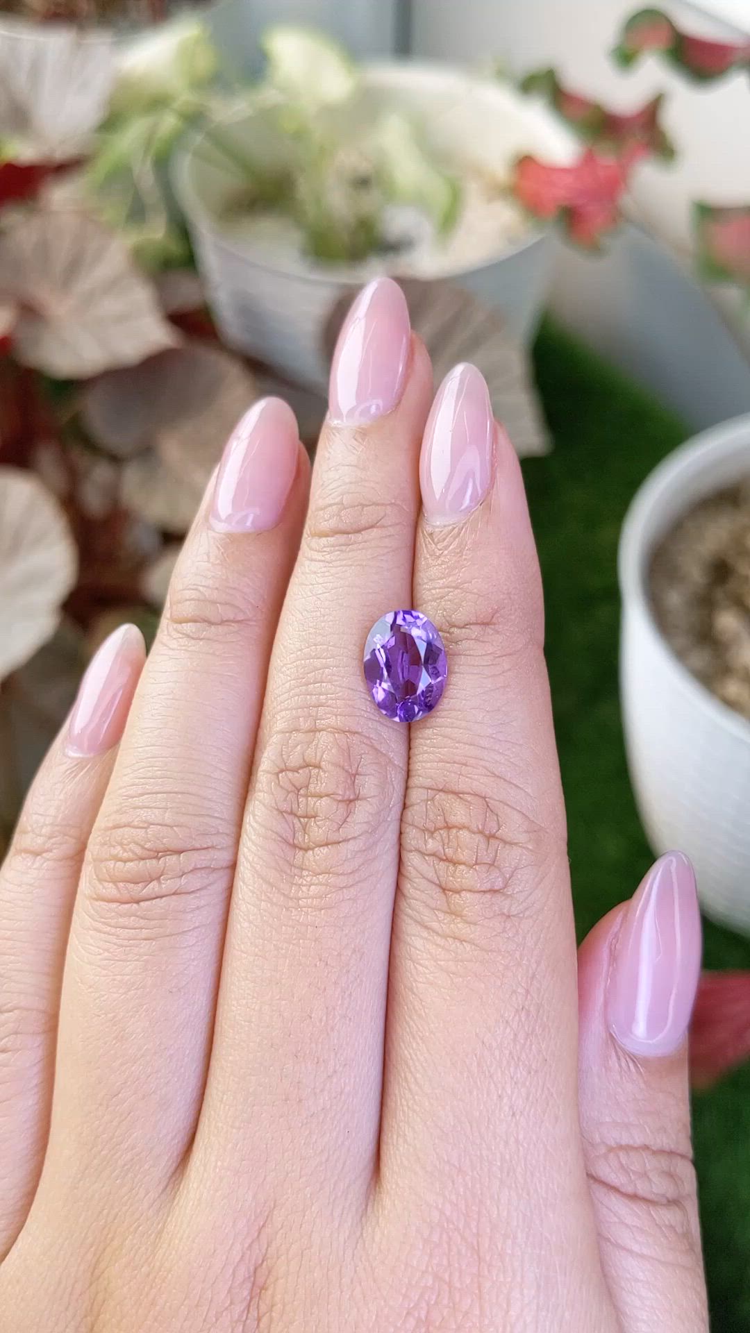 2.37 Ct. Purple Amethyst from Ceylon (Sri Lanka) Size Video