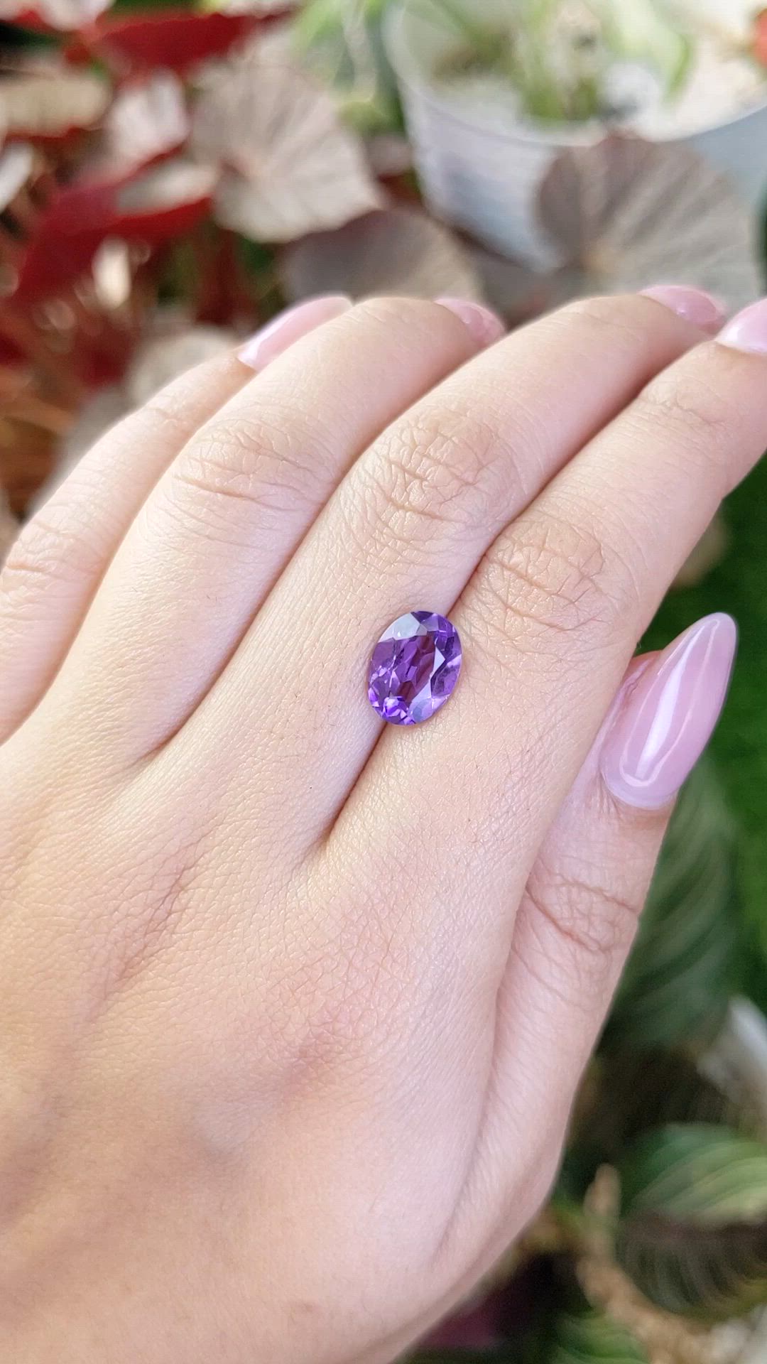 2.37 Ct. Purple Amethyst from Ceylon (Sri Lanka) Size Video