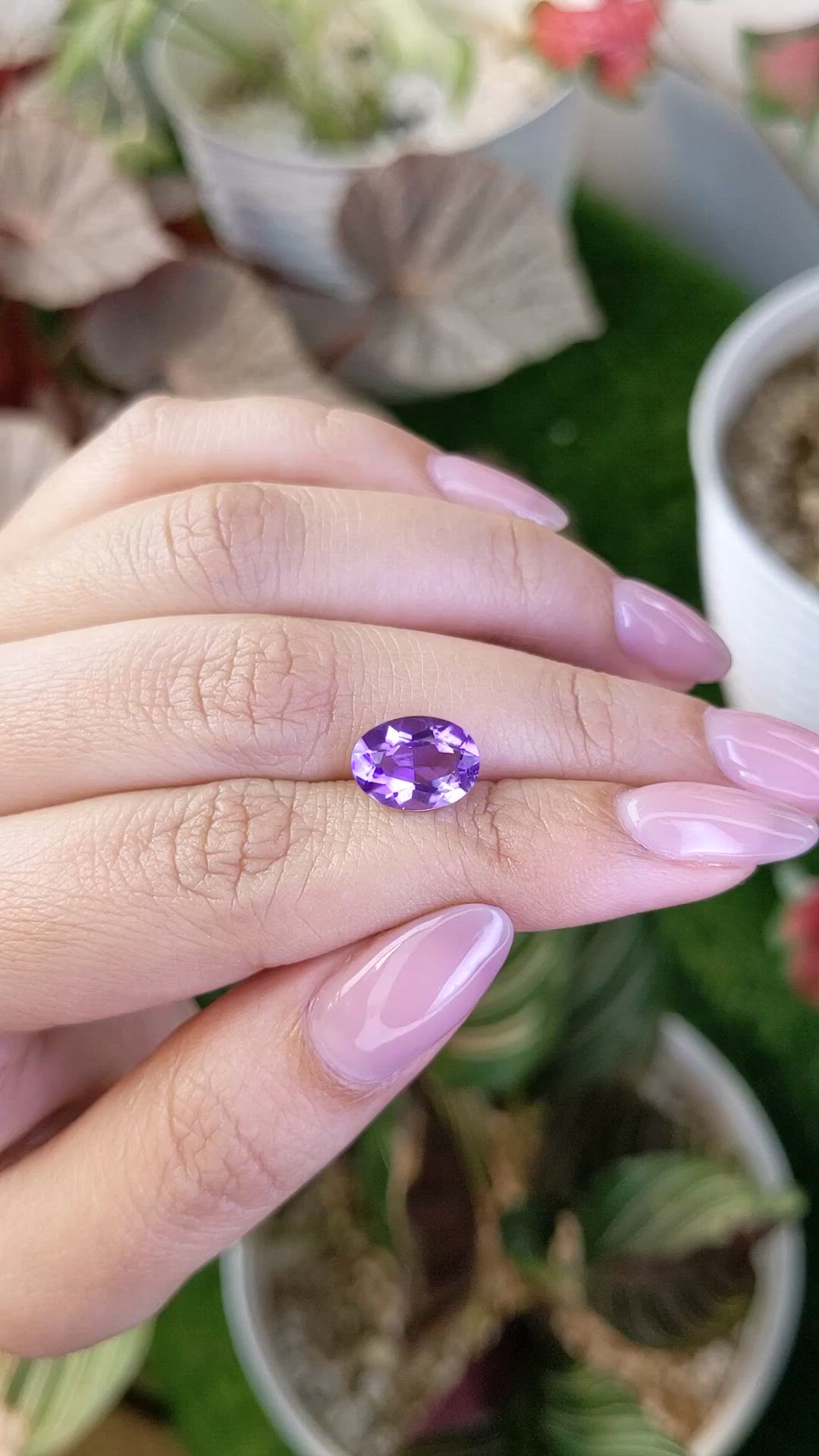 2.37 Ct. Purple Amethyst from Ceylon (Sri Lanka) Size Video