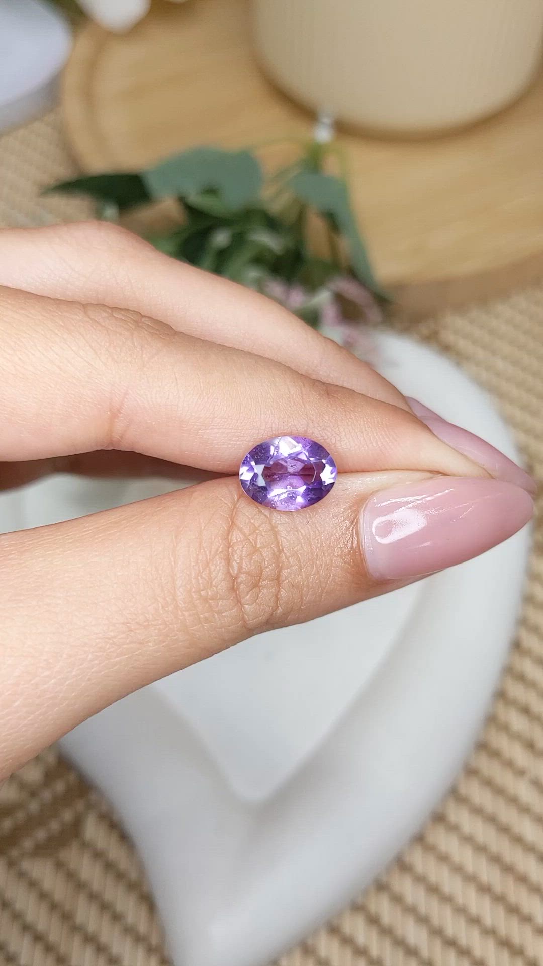 2.08 Ct. Purple Amethyst from Ceylon (Sri Lanka) Size Video