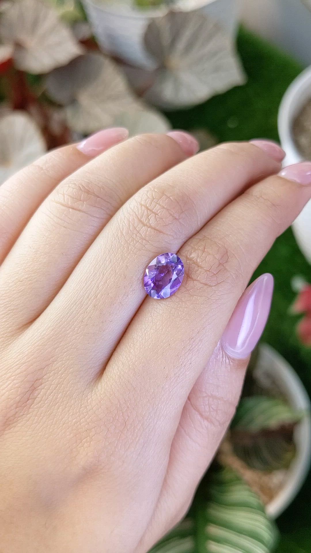 2.08 Ct. Purple Amethyst from Ceylon (Sri Lanka) Size Video