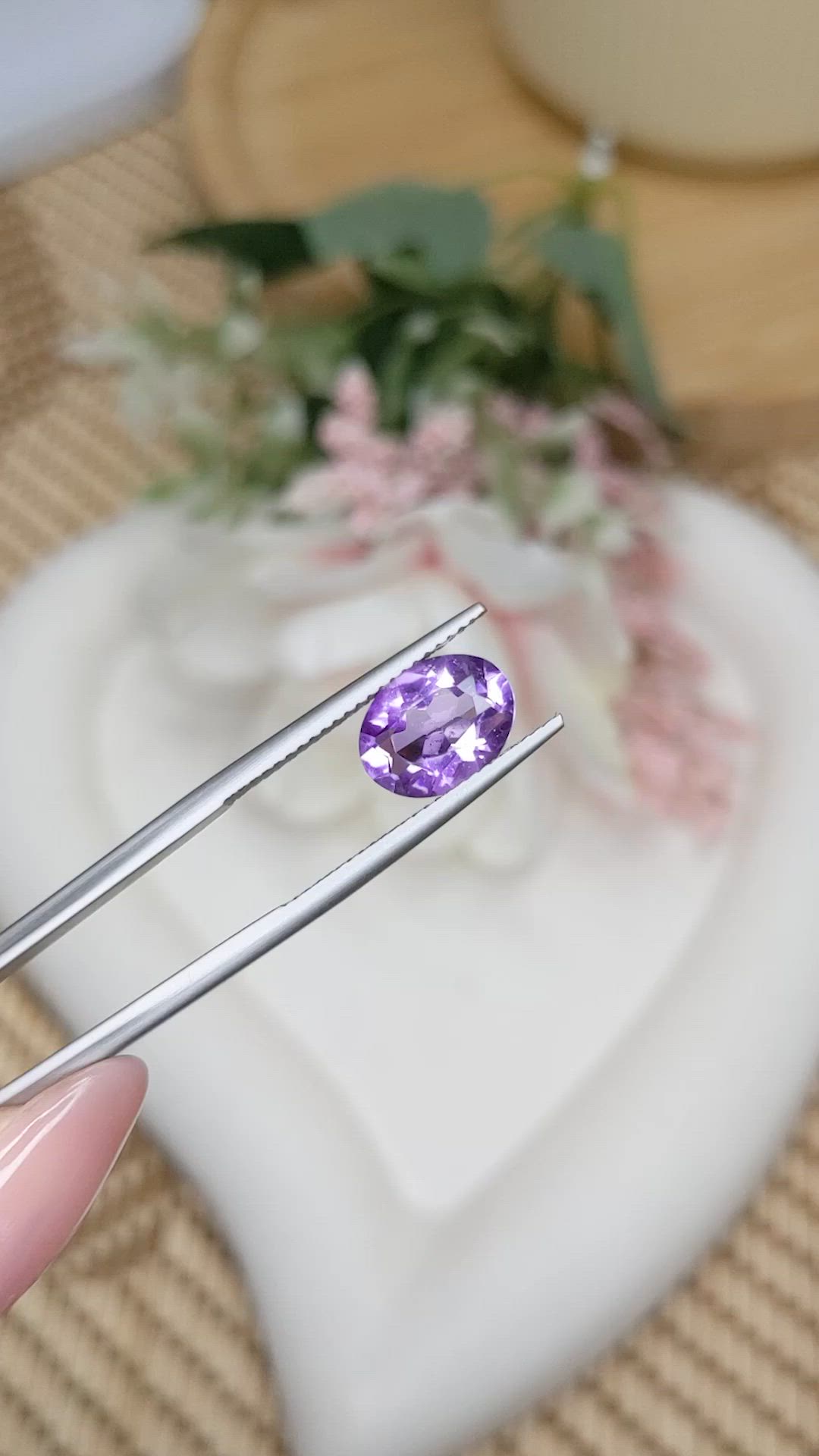 2.08 Ct. Purple Amethyst from Ceylon (Sri Lanka) Size Video