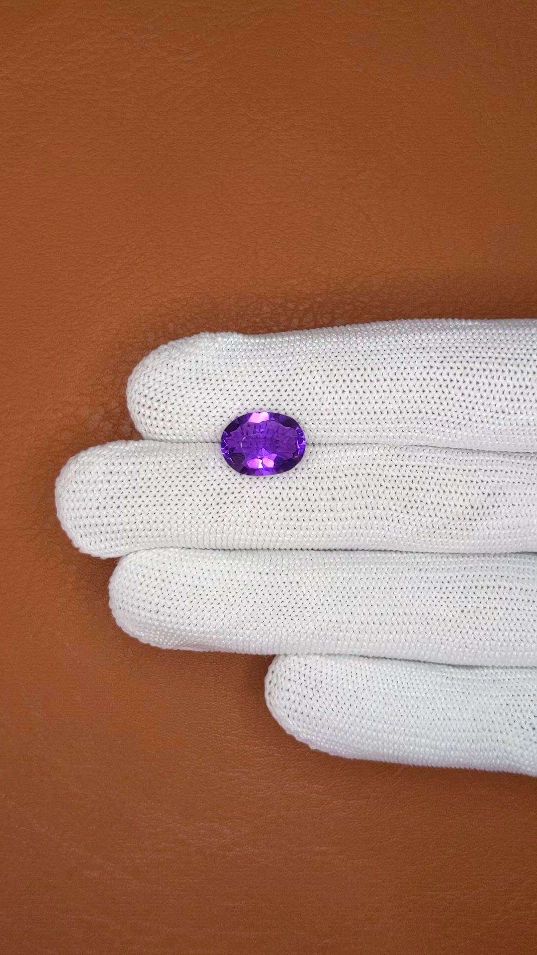 4.12 Ct. Purple Amethyst from Ceylon (Sri Lanka) Size Video
