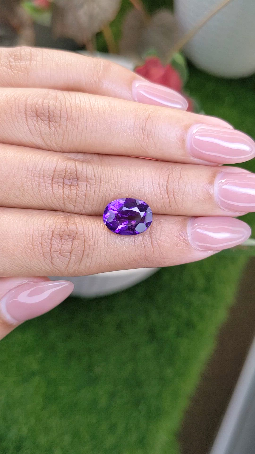 4.01 Ct. Purple Amethyst from Ceylon (Sri Lanka) Size Video