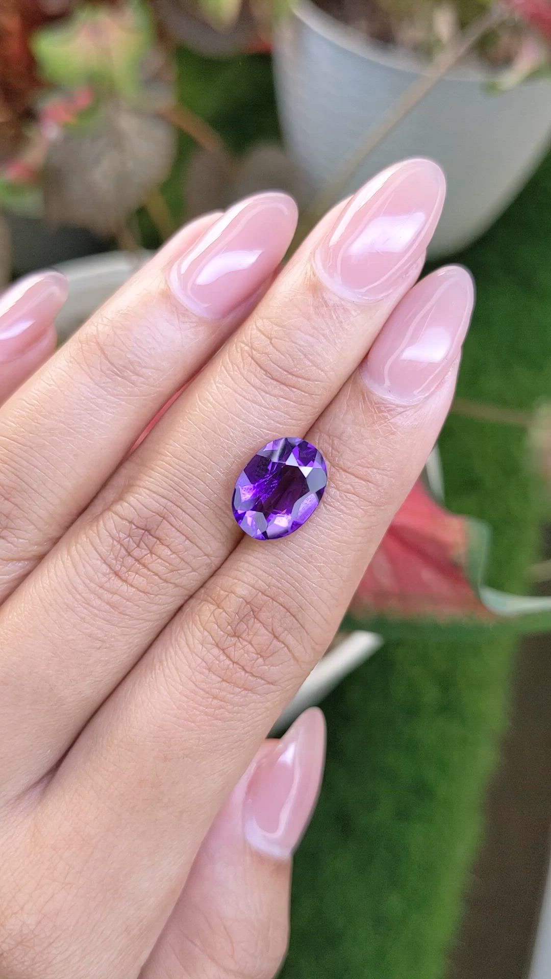 4.01 Ct. Purple Amethyst from Ceylon (Sri Lanka) Size Video