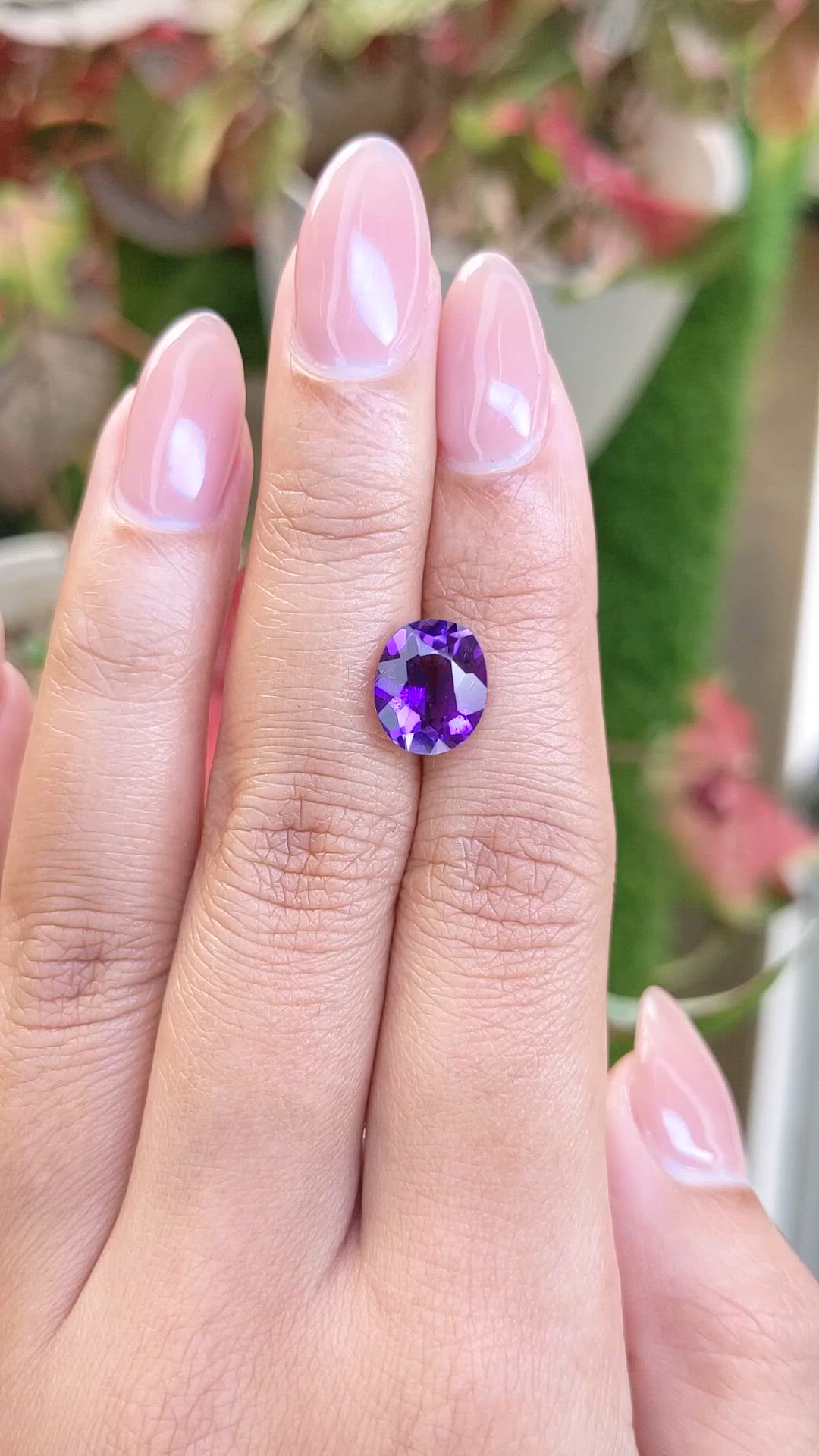 2.83 Ct. Purple Amethyst from Ceylon (Sri Lanka) Size Video