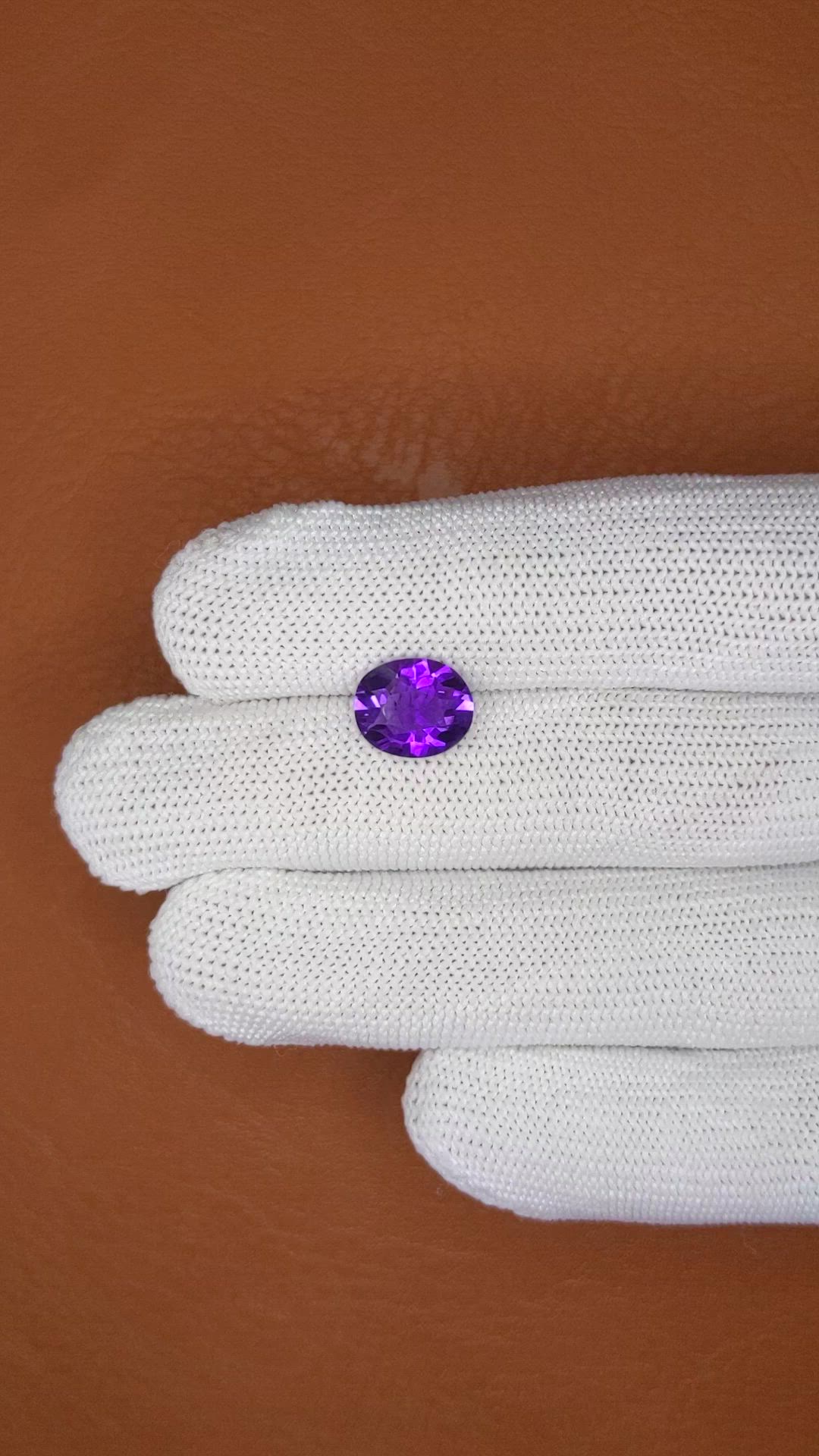 2.83 Ct. Purple Amethyst from Ceylon (Sri Lanka) Size Video