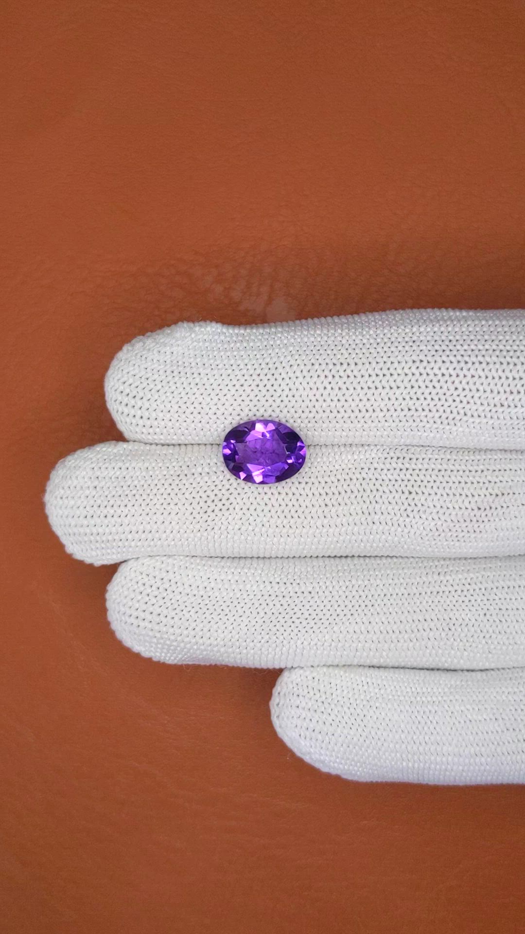 3.28 Ct. Purple Amethyst from Ceylon (Sri Lanka) Size Video