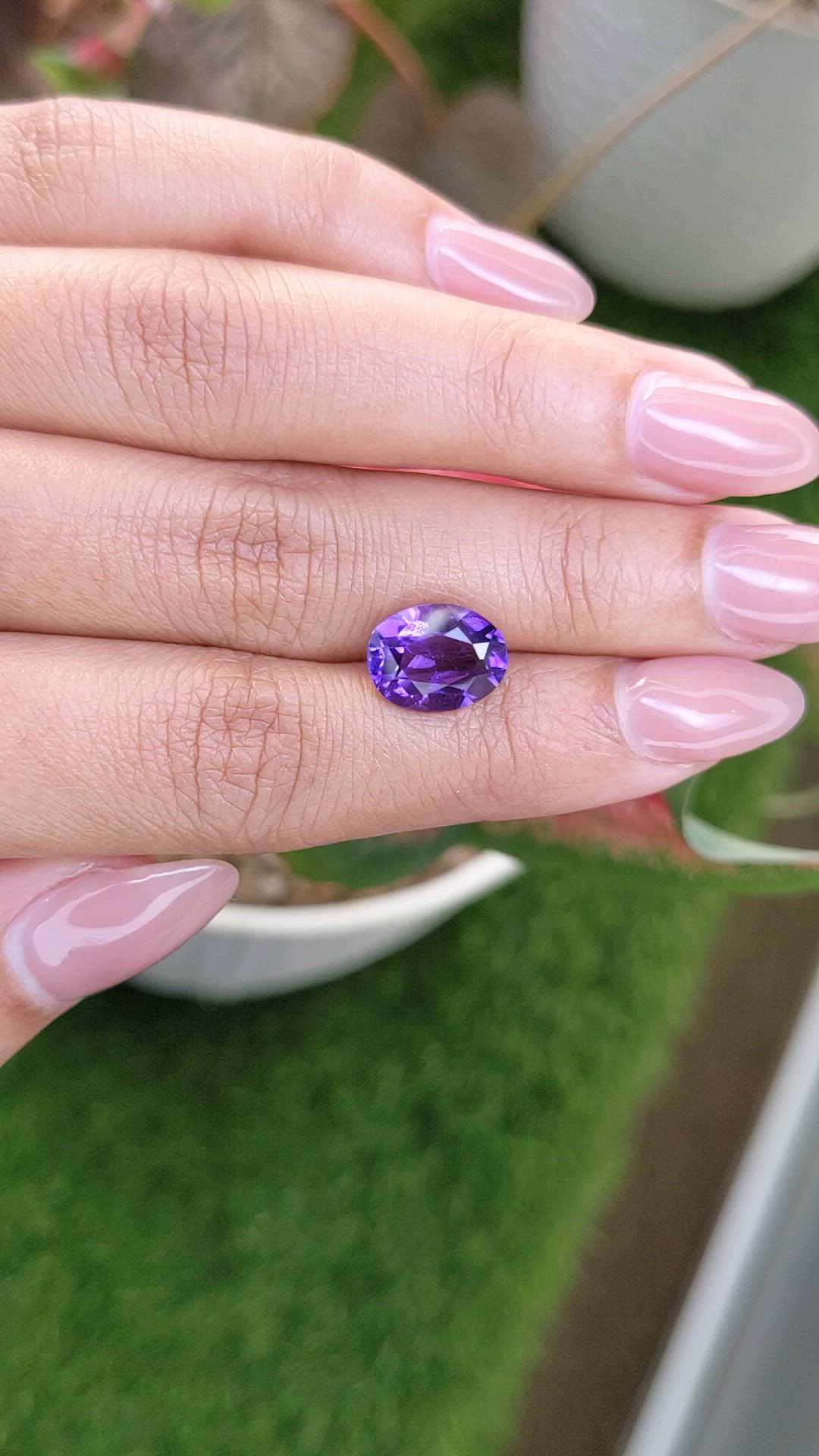 3.28 Ct. Purple Amethyst from Ceylon (Sri Lanka) Size Video